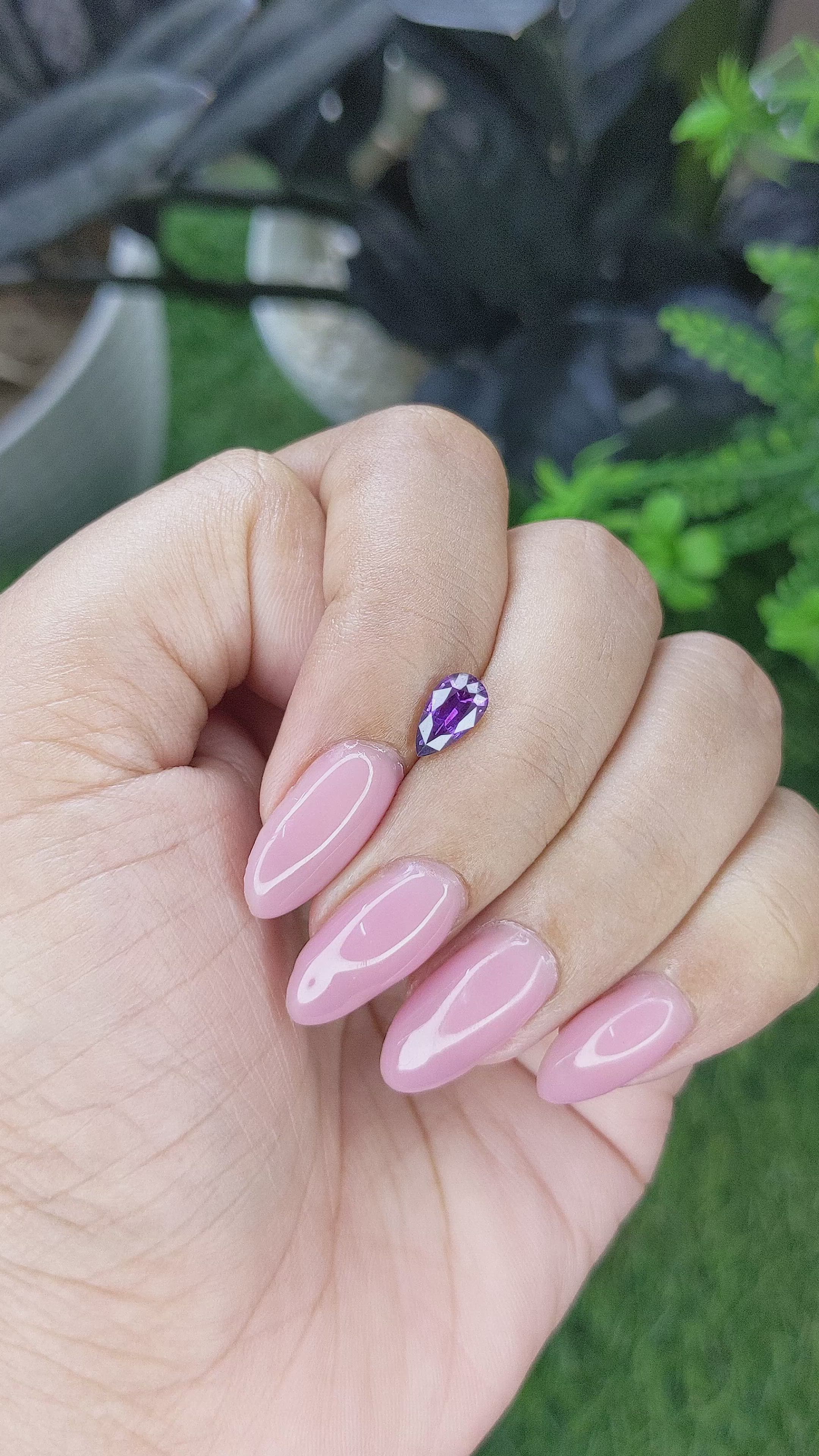 0.87 Ct. Purple Sapphire from Ceylon (Sri Lanka) Size Video