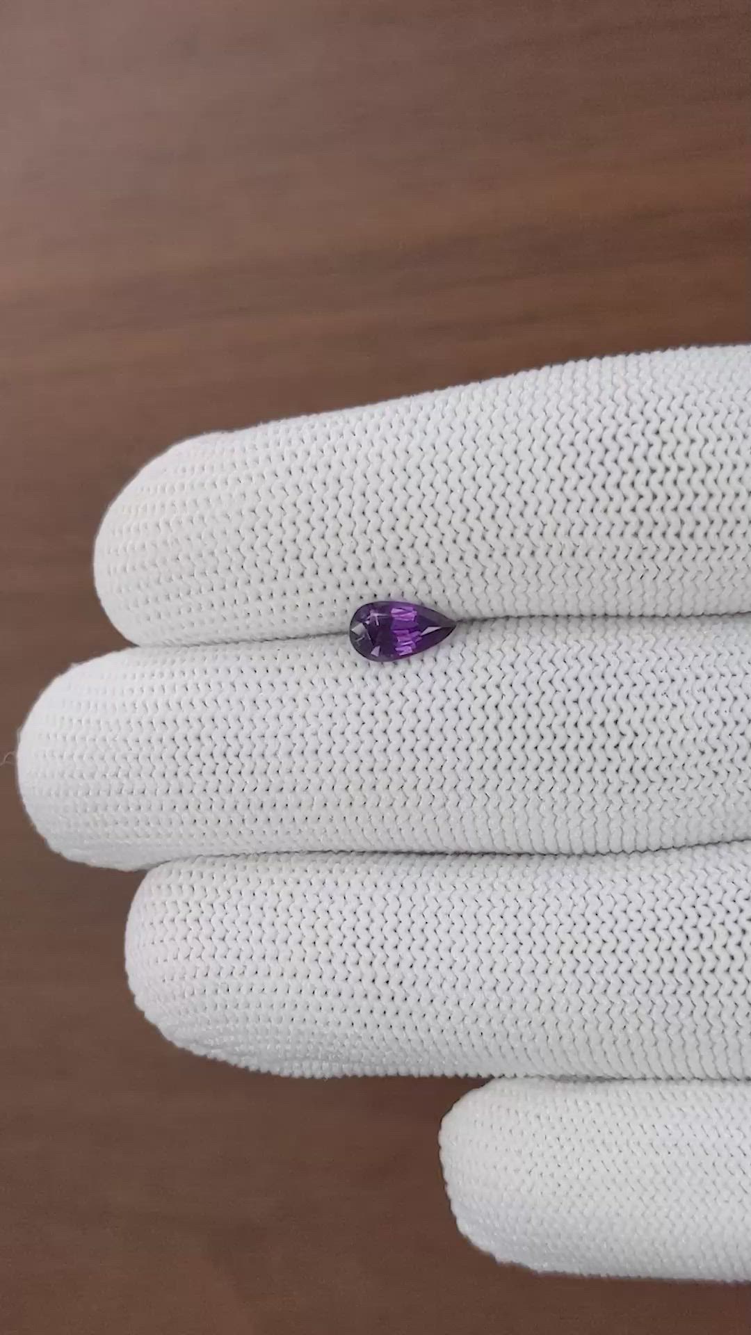 0.87 Ct. Purple Sapphire from Ceylon (Sri Lanka) Size Video