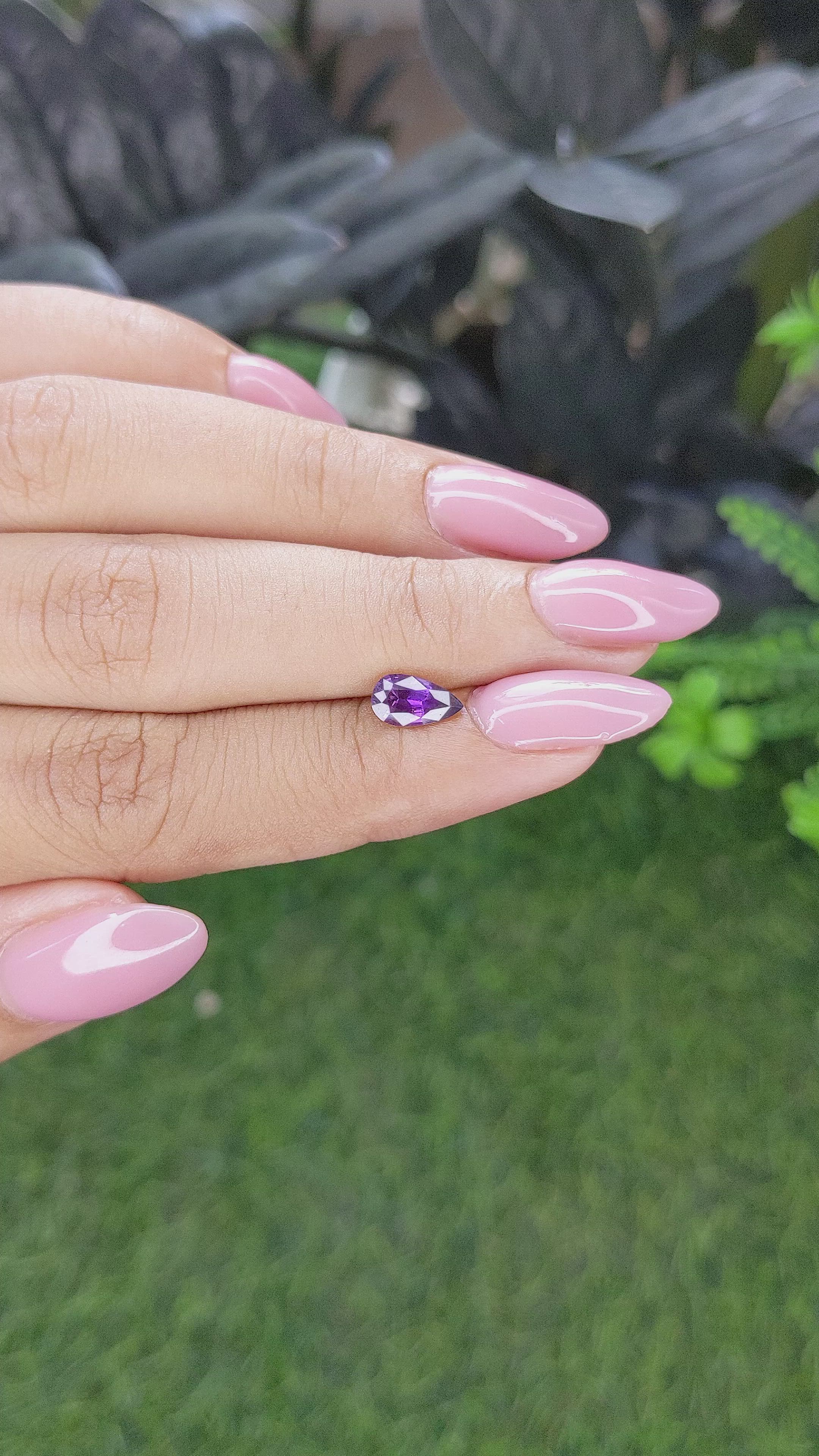 0.87 Ct. Purple Sapphire from Ceylon (Sri Lanka) Size Video