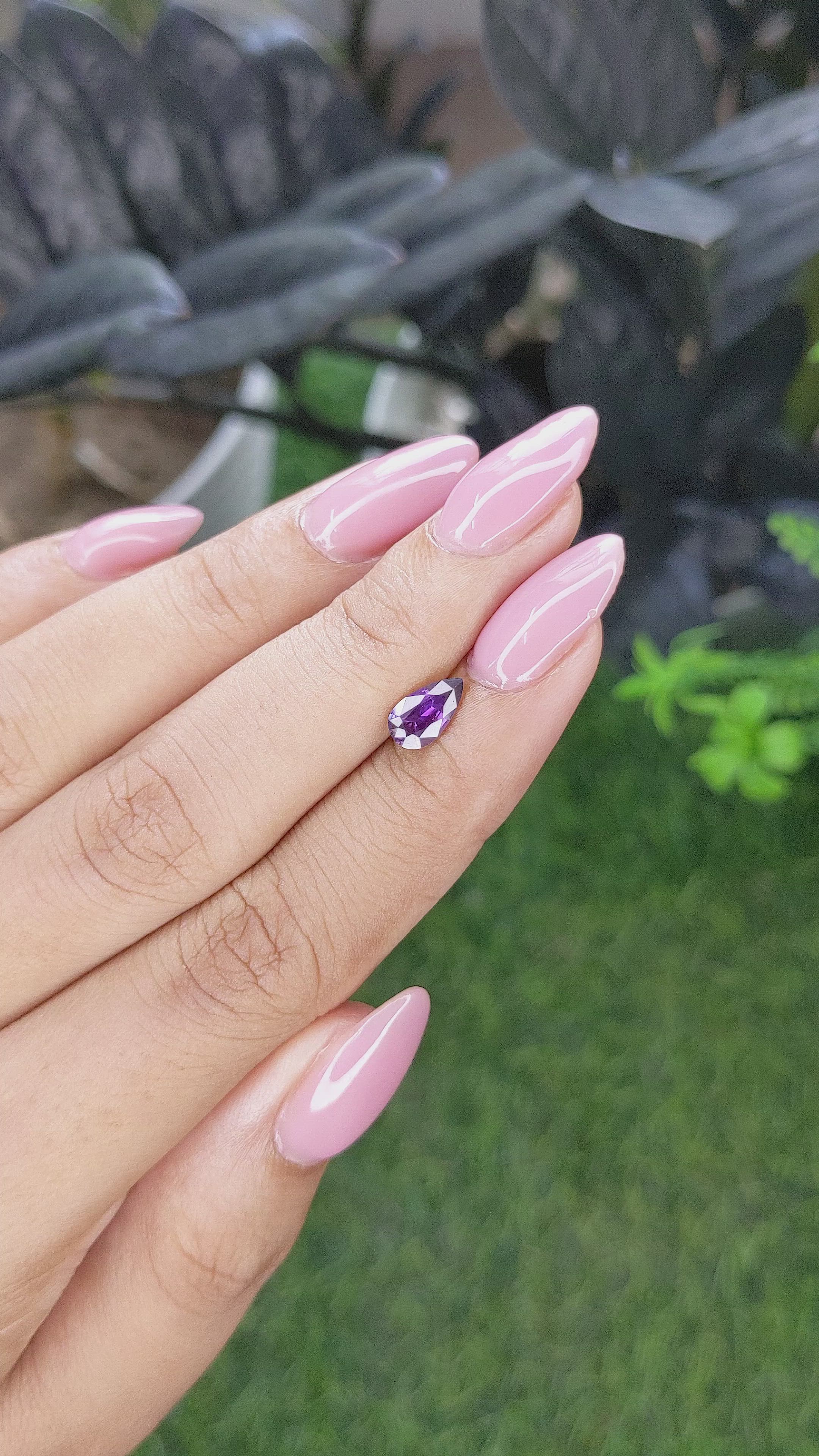 0.87 Ct. Purple Sapphire from Ceylon (Sri Lanka) Size Video