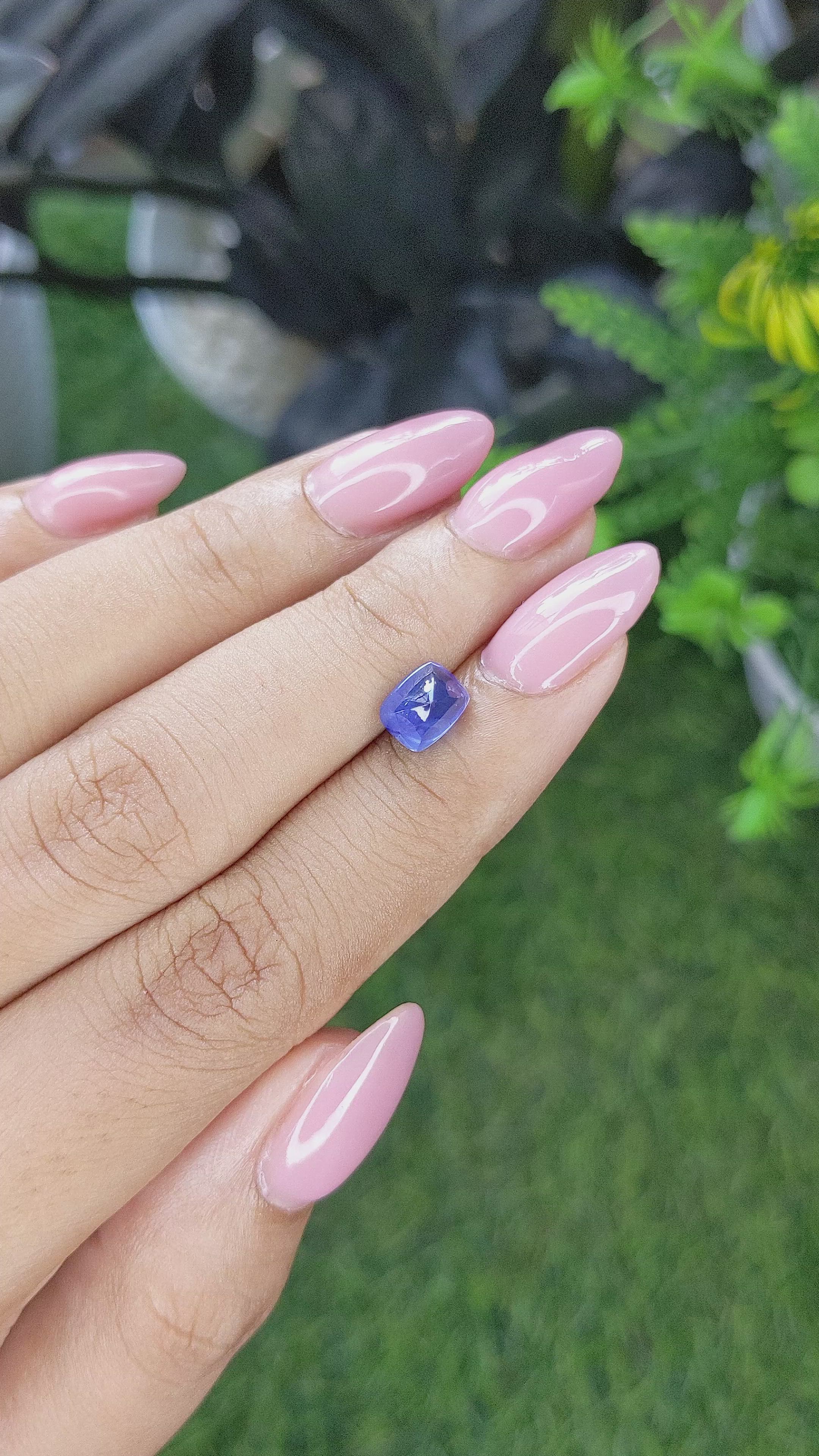 2.04 Ct. Blue Cabochon Sapphire from Ceylon (Sri Lanka) Size Video