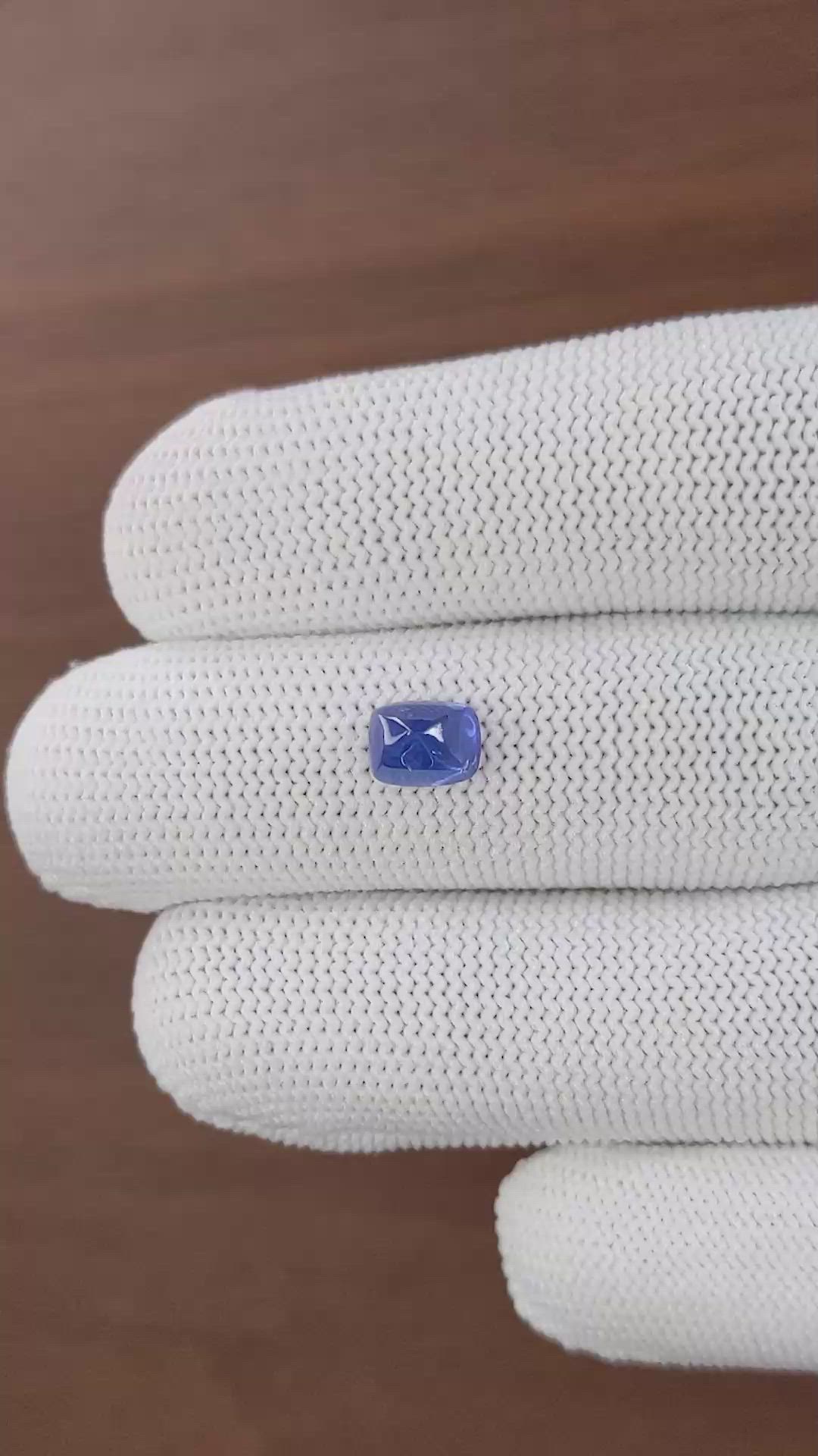 2.04 Ct. Blue Cabochon Sapphire from Ceylon (Sri Lanka) Size Video
