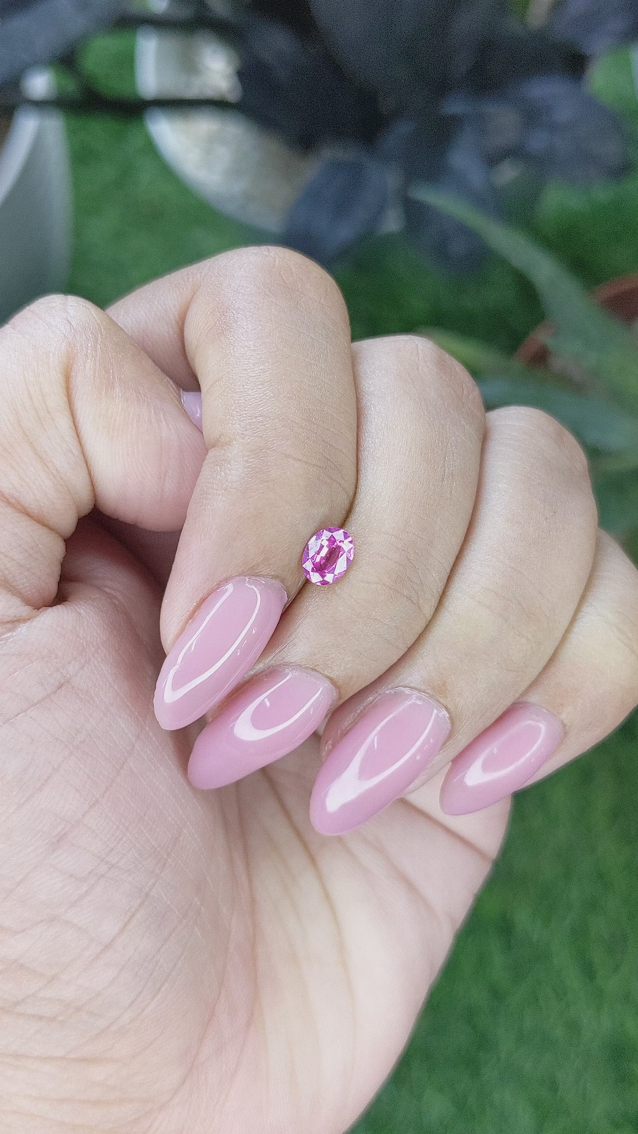 0.52 Ct. Purplish Pink Sapphire from Ceylon (Sri Lanka) Size Video