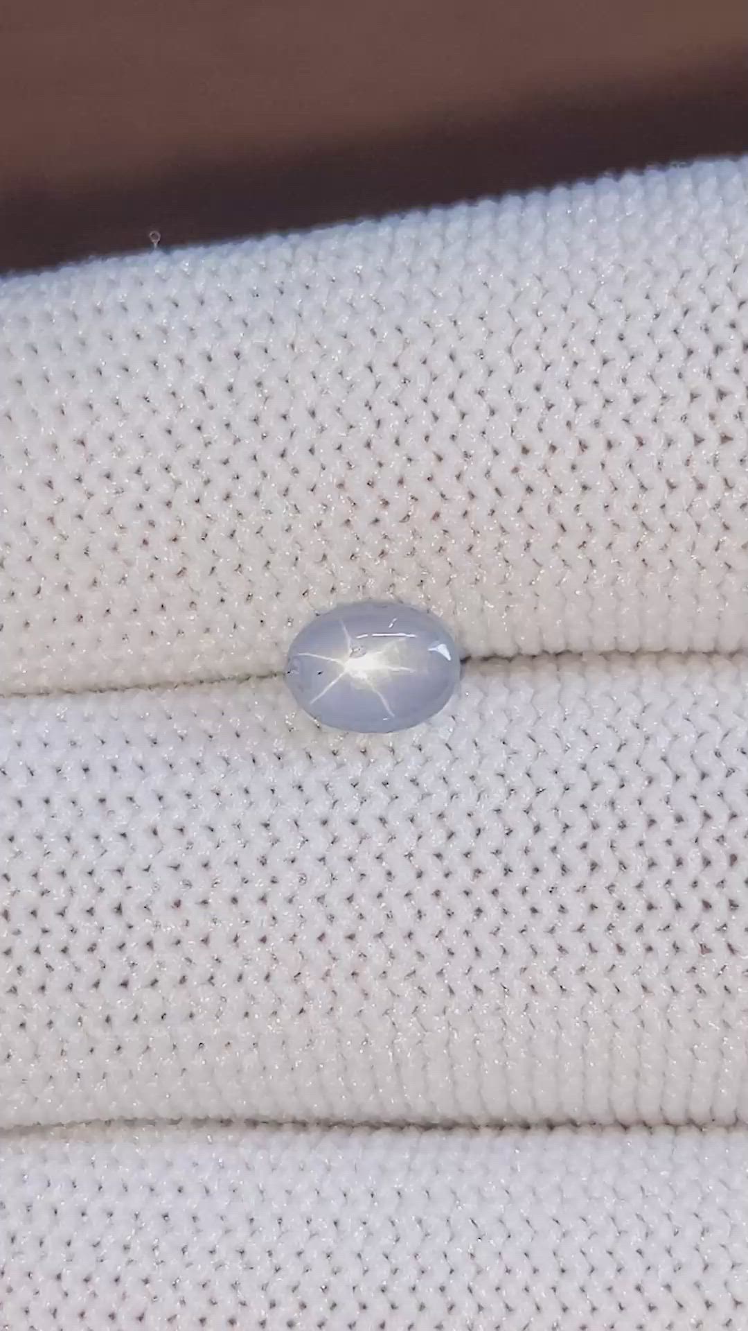 1.24 Ct. Bluish Grey Star Sapphire from Ceylon (Sri Lanka) Size Video