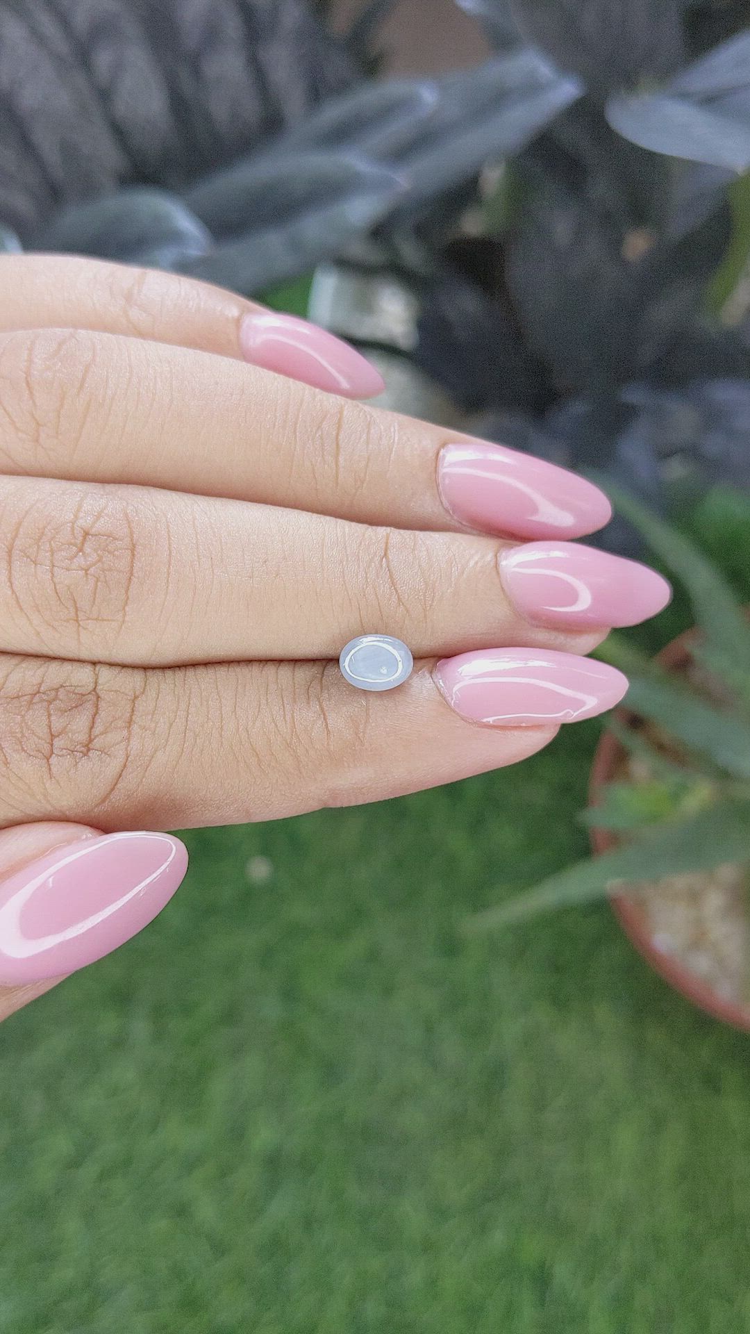 1.24 Ct. Bluish Grey Star Sapphire from Ceylon (Sri Lanka) Size Video