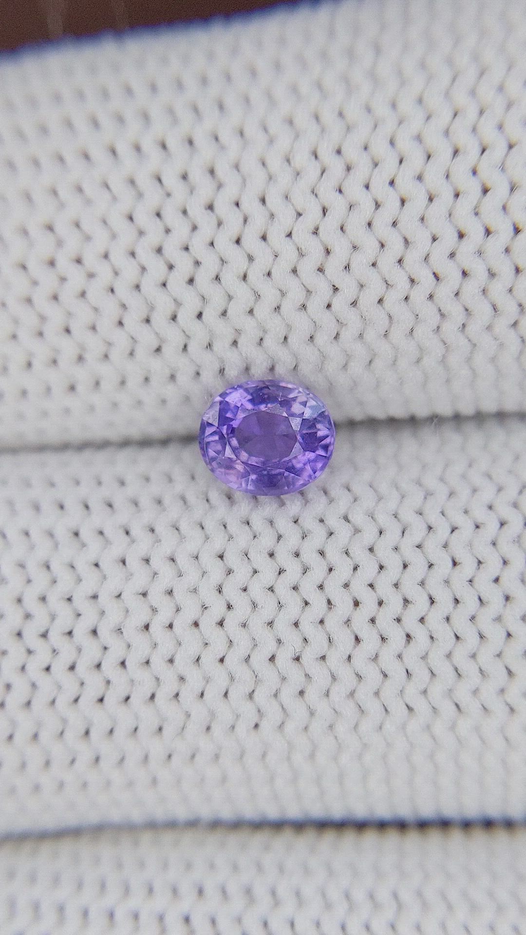 0.79 Ct. Pinkish Purple Sapphire from Ceylon (Sri Lanka) Size Video