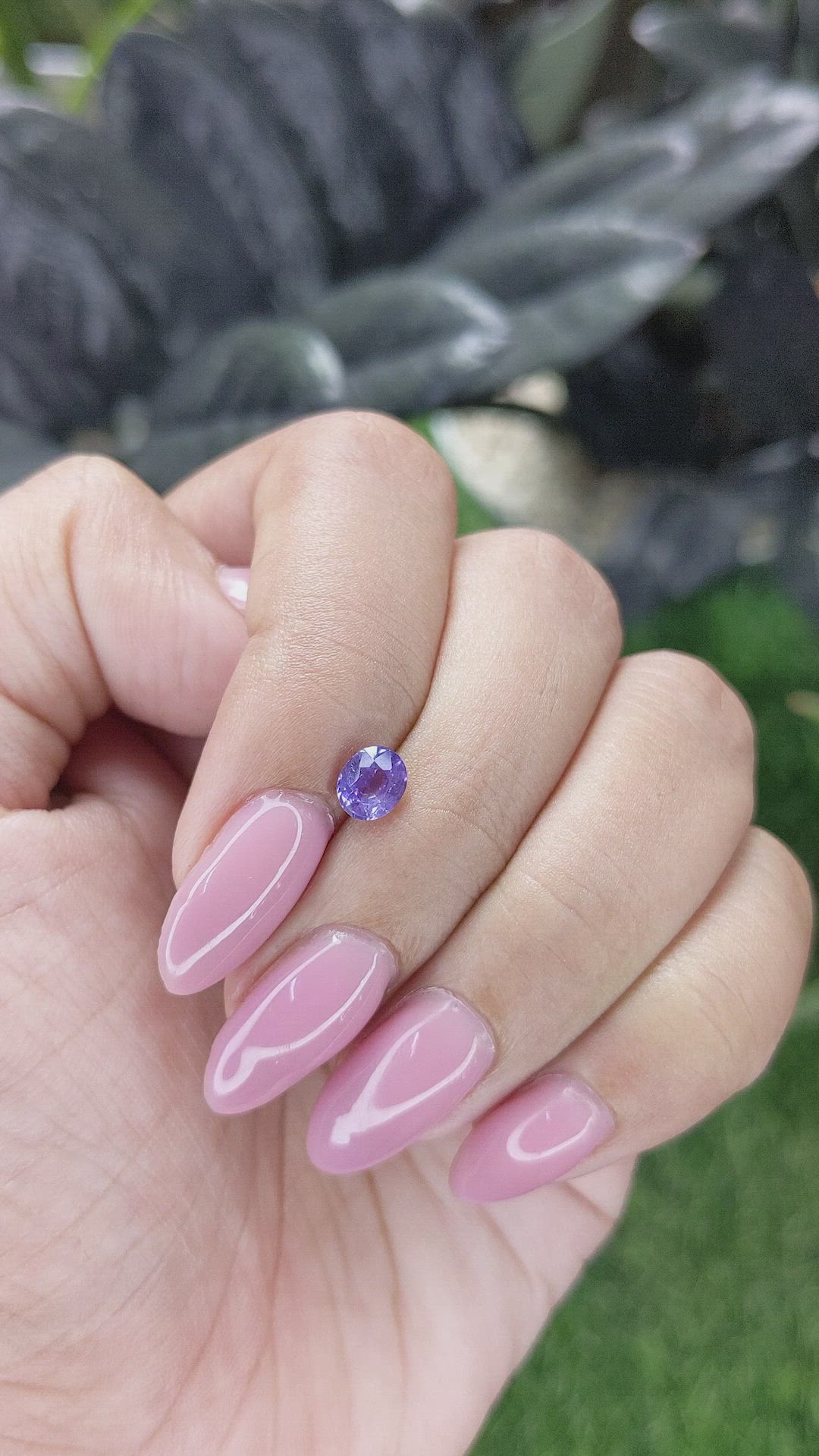 0.79 Ct. Pinkish Purple Sapphire from Ceylon (Sri Lanka) Size Video