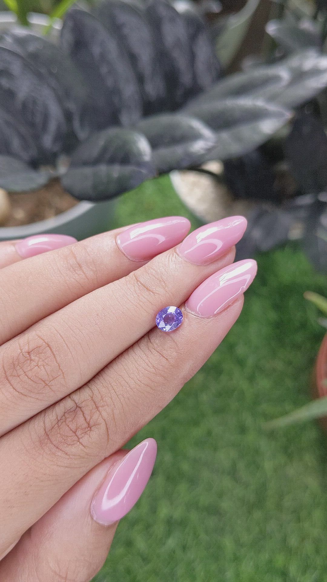 0.79 Ct. Pinkish Purple Sapphire from Ceylon (Sri Lanka) Size Video