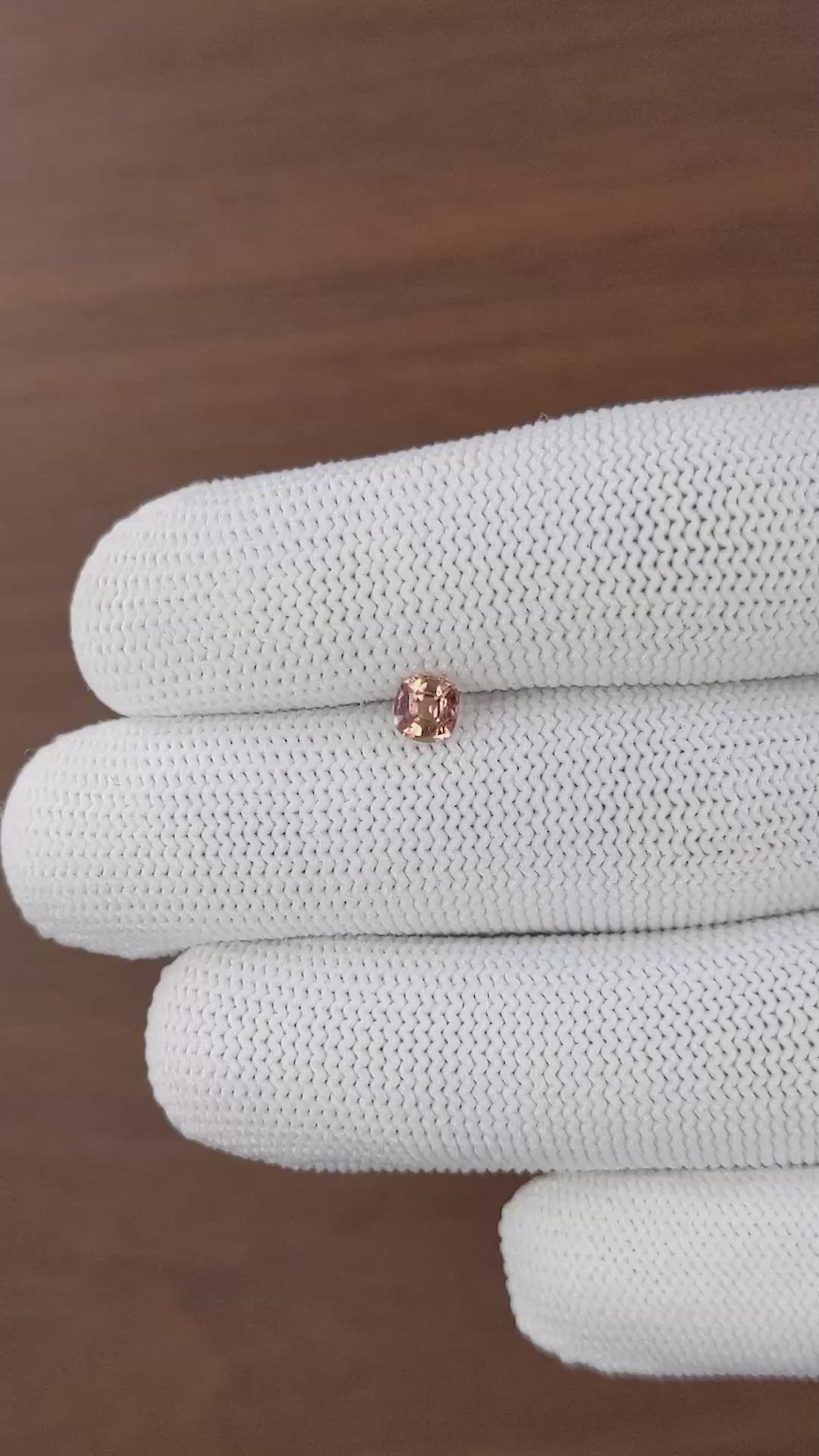 0.63 Ct. Padparadscha Sapphire from Ceylon (Sri Lanka) Size Video
