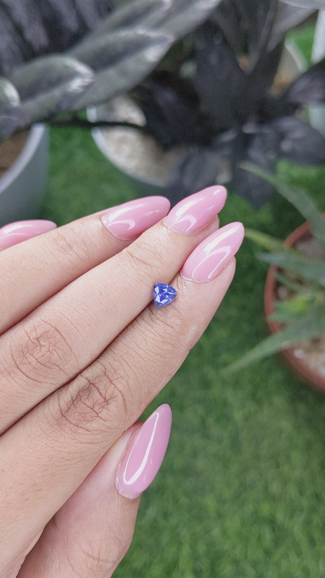 0.58 Ct. Blue Sapphire from Ceylon (Sri Lanka) Size Video