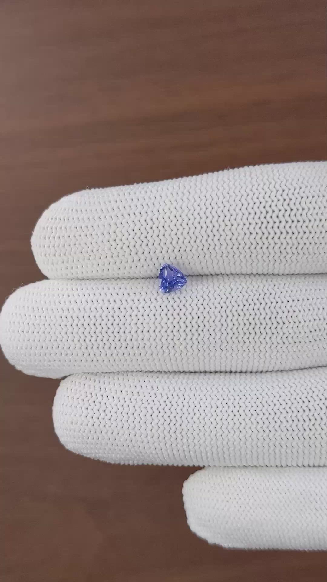 0.58 Ct. Blue Sapphire from Ceylon (Sri Lanka) Size Video