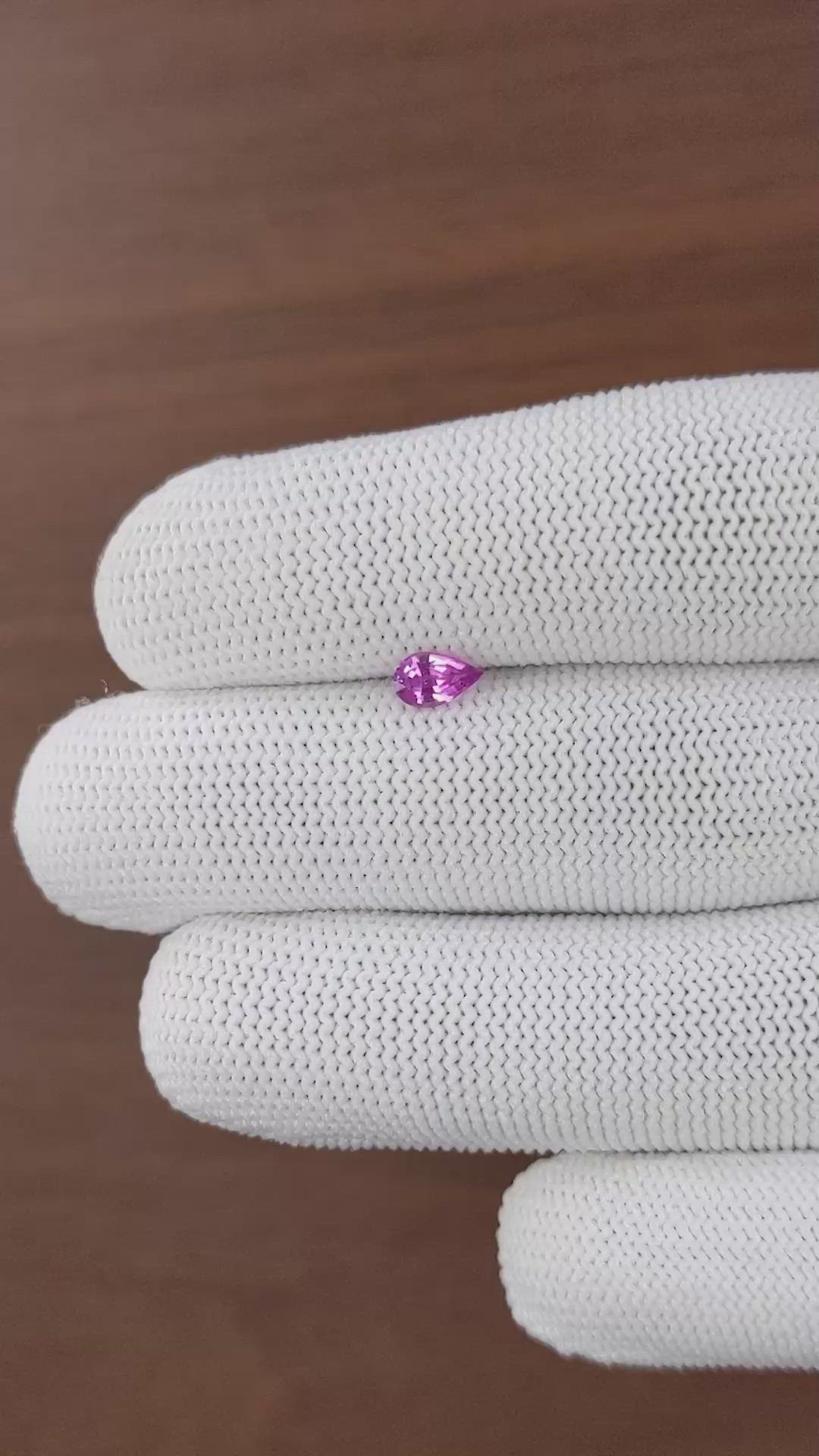 0.50 Ct. Purplish Pink Sapphire from Ceylon (Sri Lanka) Size Video