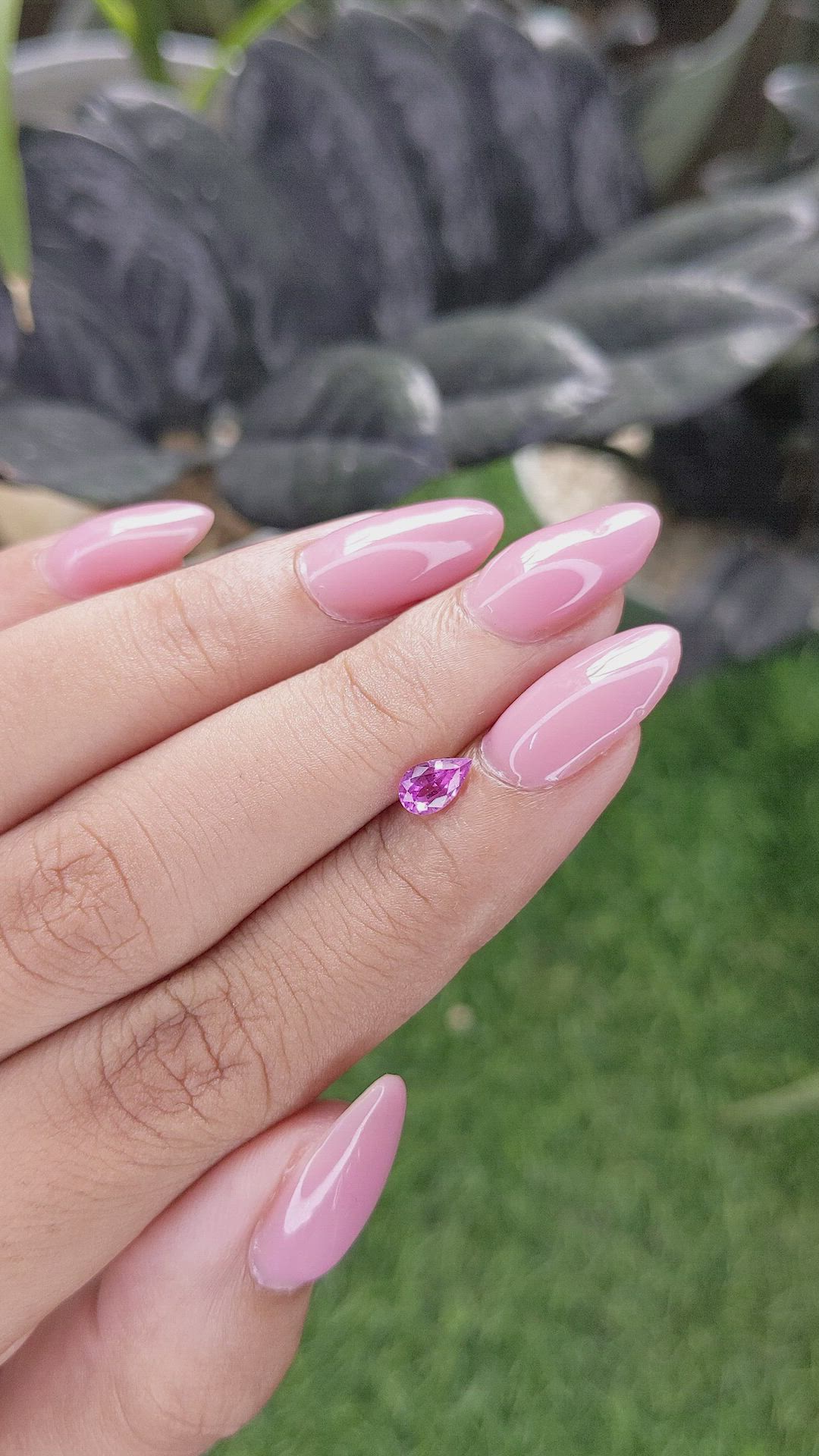 0.50 Ct. Purplish Pink Sapphire from Ceylon (Sri Lanka) Size Video