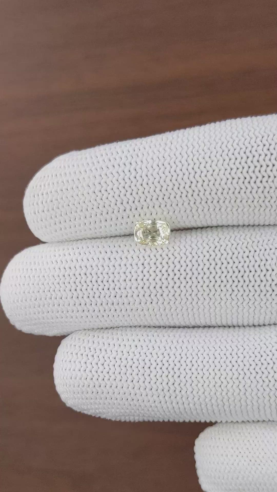 1.11 Ct. Yellow Sapphire from Ceylon (Sri Lanka) Size Video