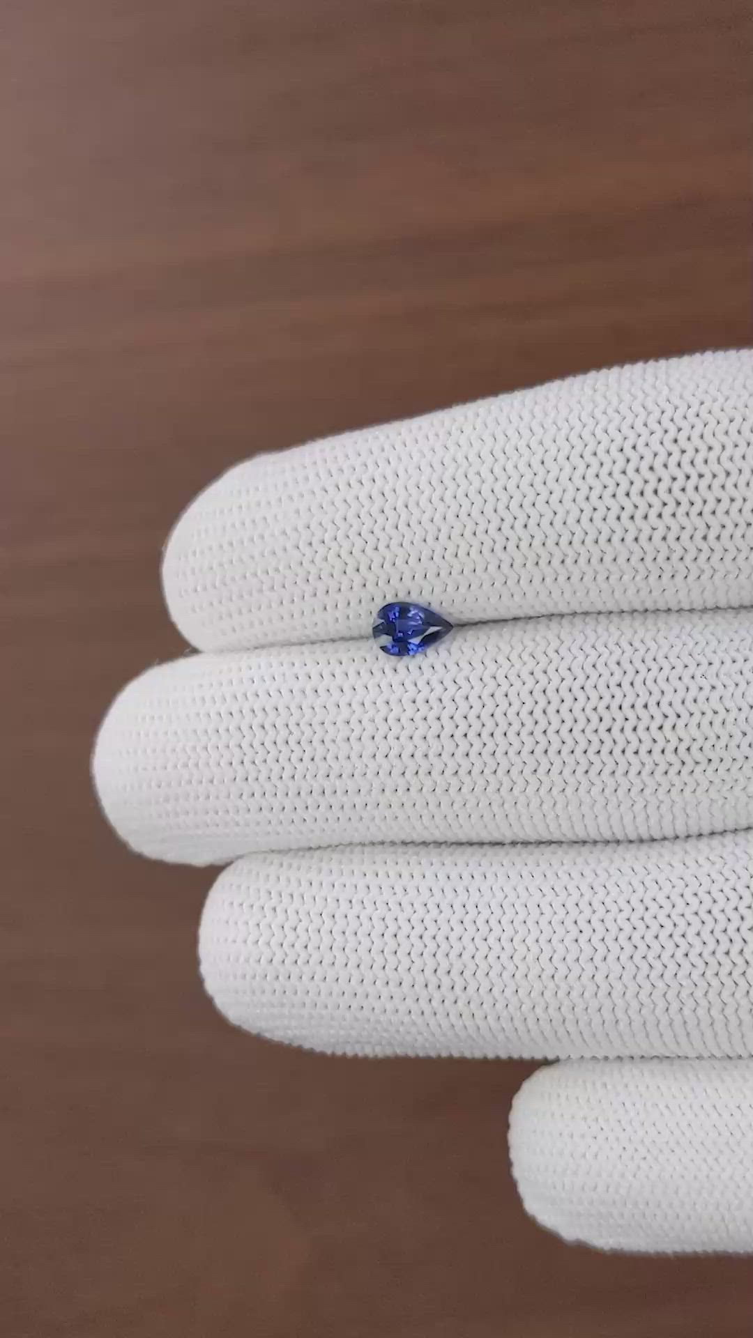 0.48 Ct. Blue Sapphire from Ceylon (Sri Lanka) Size Video