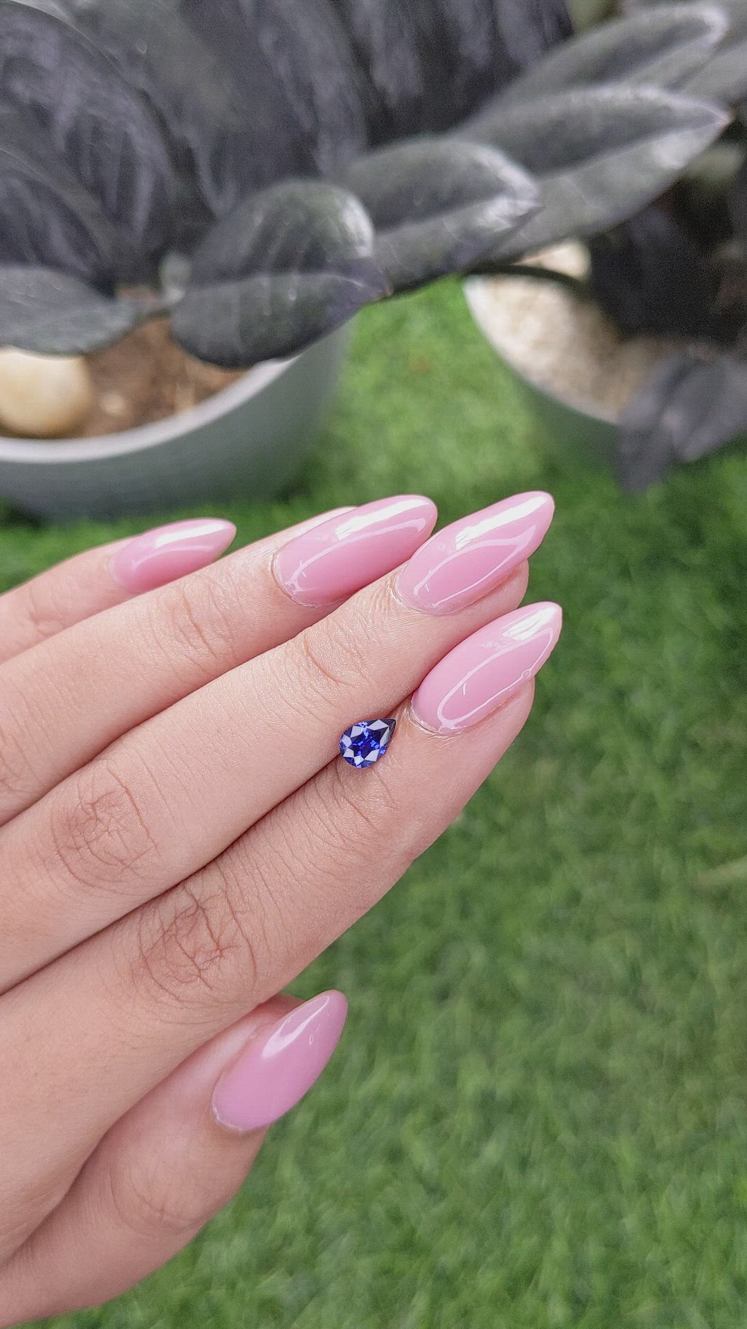 0.48 Ct. Blue Sapphire from Ceylon (Sri Lanka) Size Video
