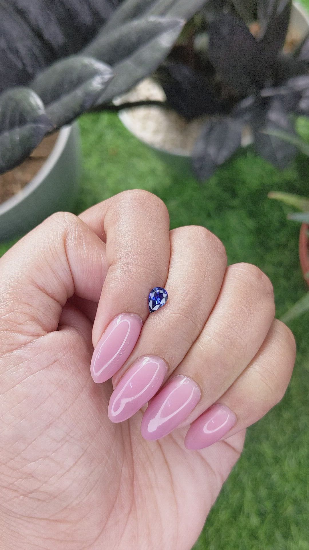 0.48 Ct. Blue Sapphire from Ceylon (Sri Lanka) Size Video