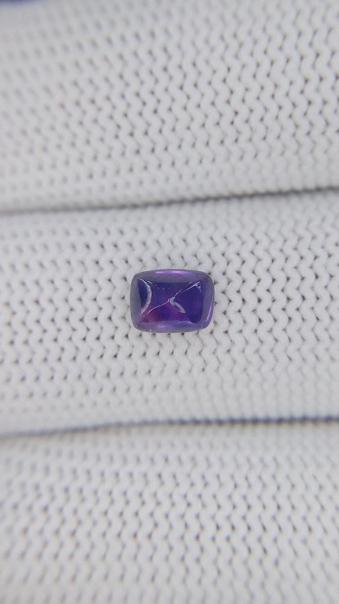 0.93 Ct. Bluish Purple Cabochon Sapphire from Ceylon (Sri Lanka) Size Video