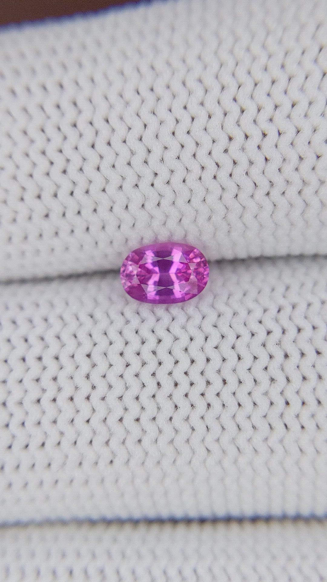 0.55 Ct. Purplish Pink Sapphire from Ceylon (Sri Lanka) Size Video