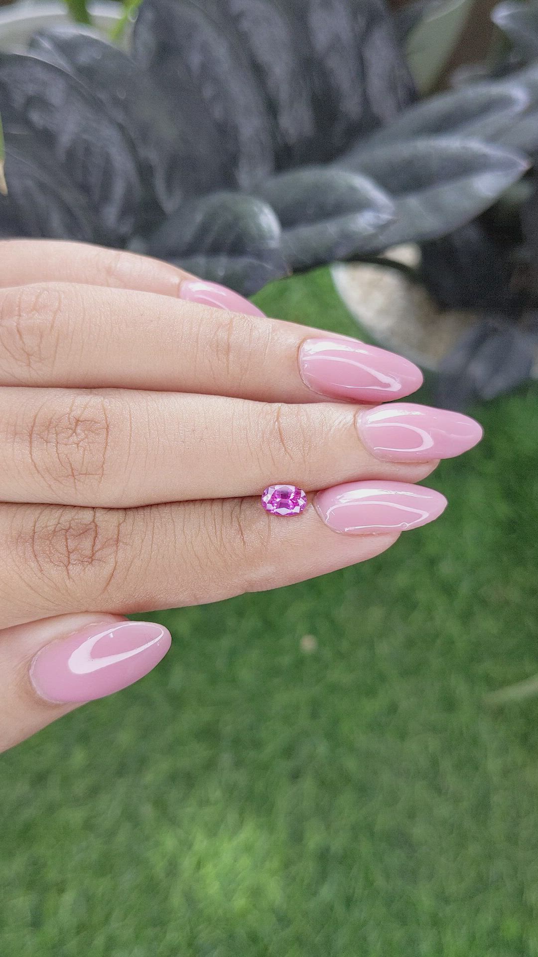 0.55 Ct. Purplish Pink Sapphire from Ceylon (Sri Lanka) Size Video