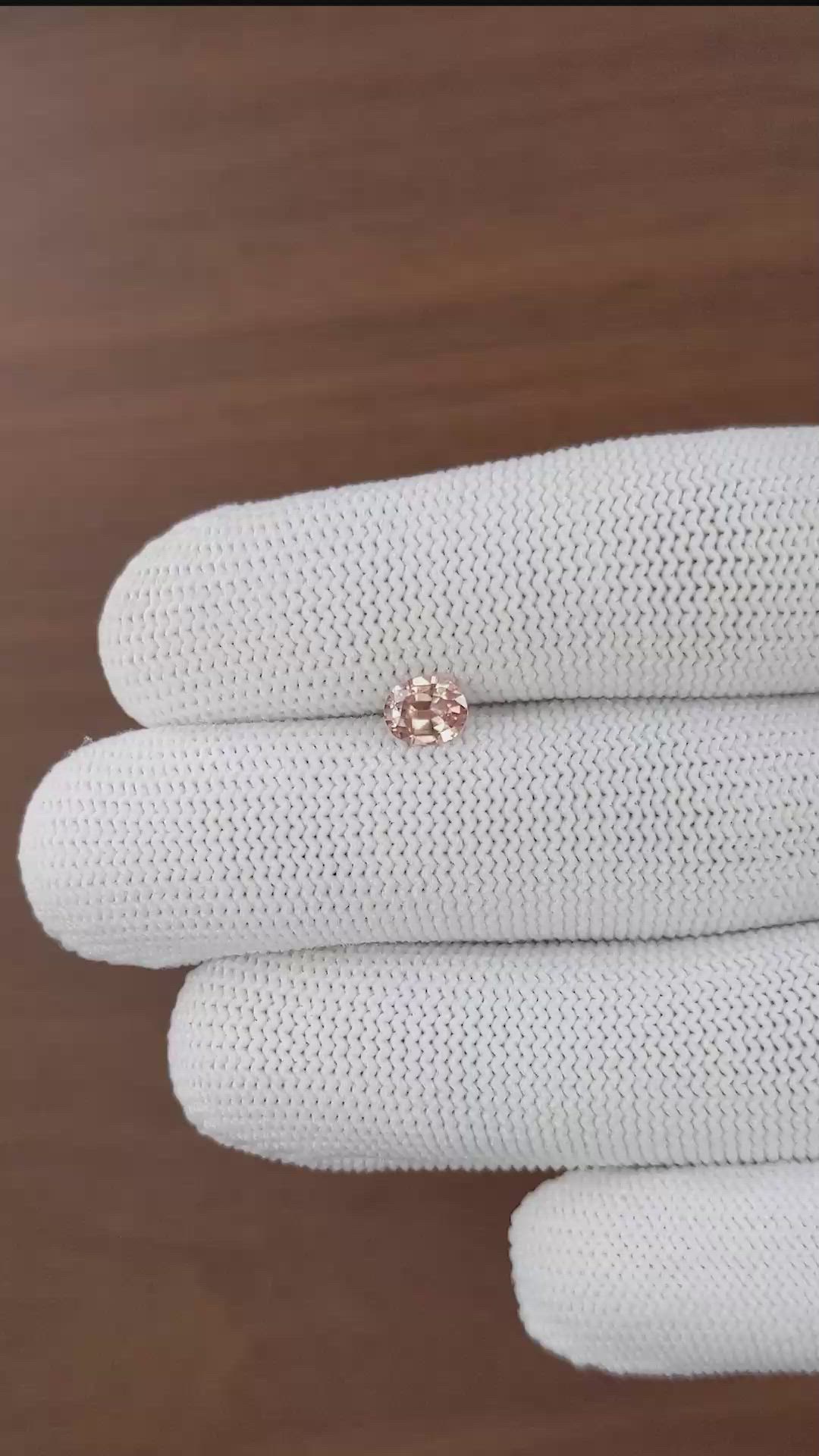 0.69 Ct. Padparadscha Sapphire from Ceylon (Sri Lanka) Size Video