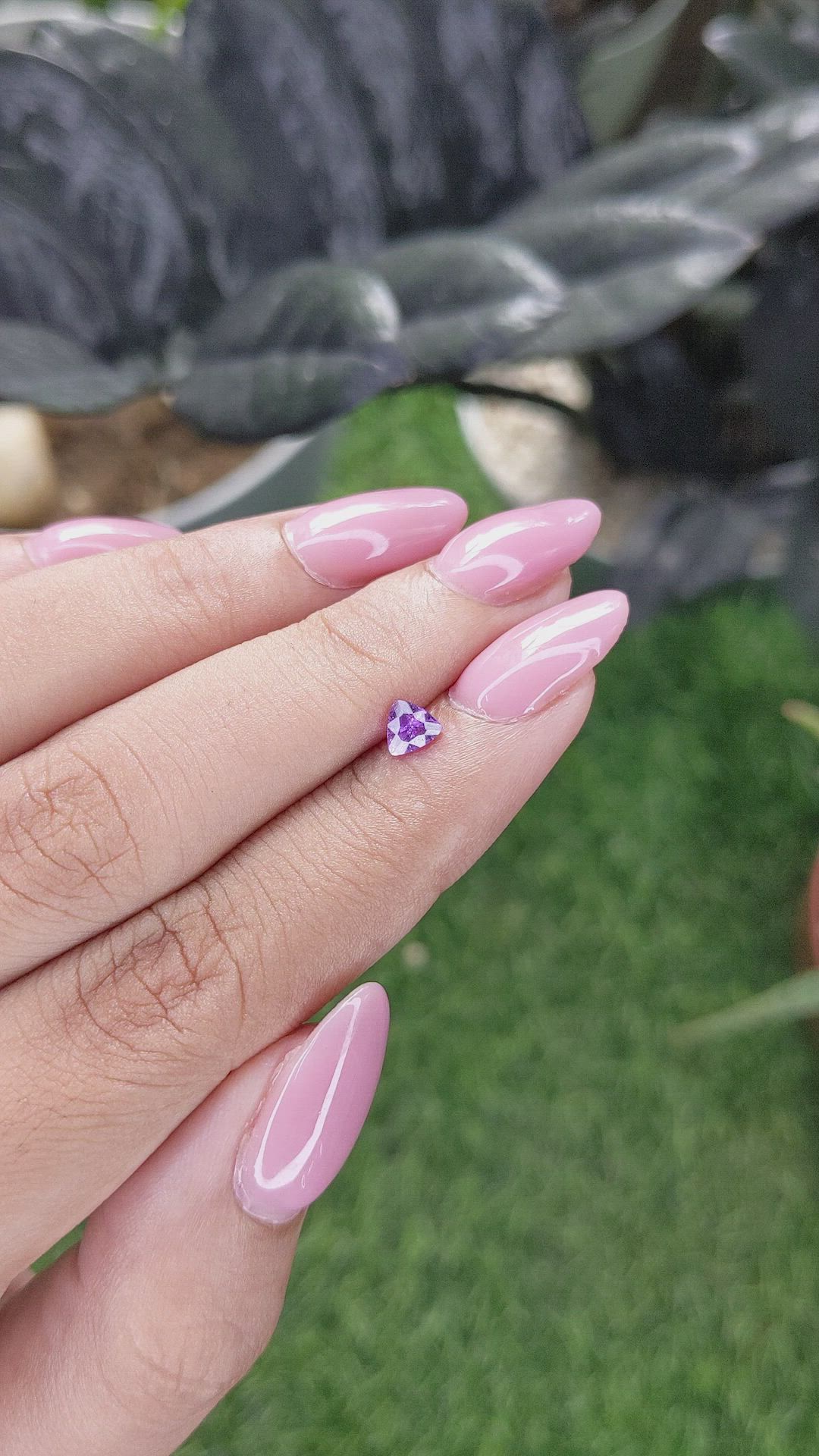0.38 Ct. Pinkish Purple Sapphire from Ceylon (Sri Lanka) Size Video