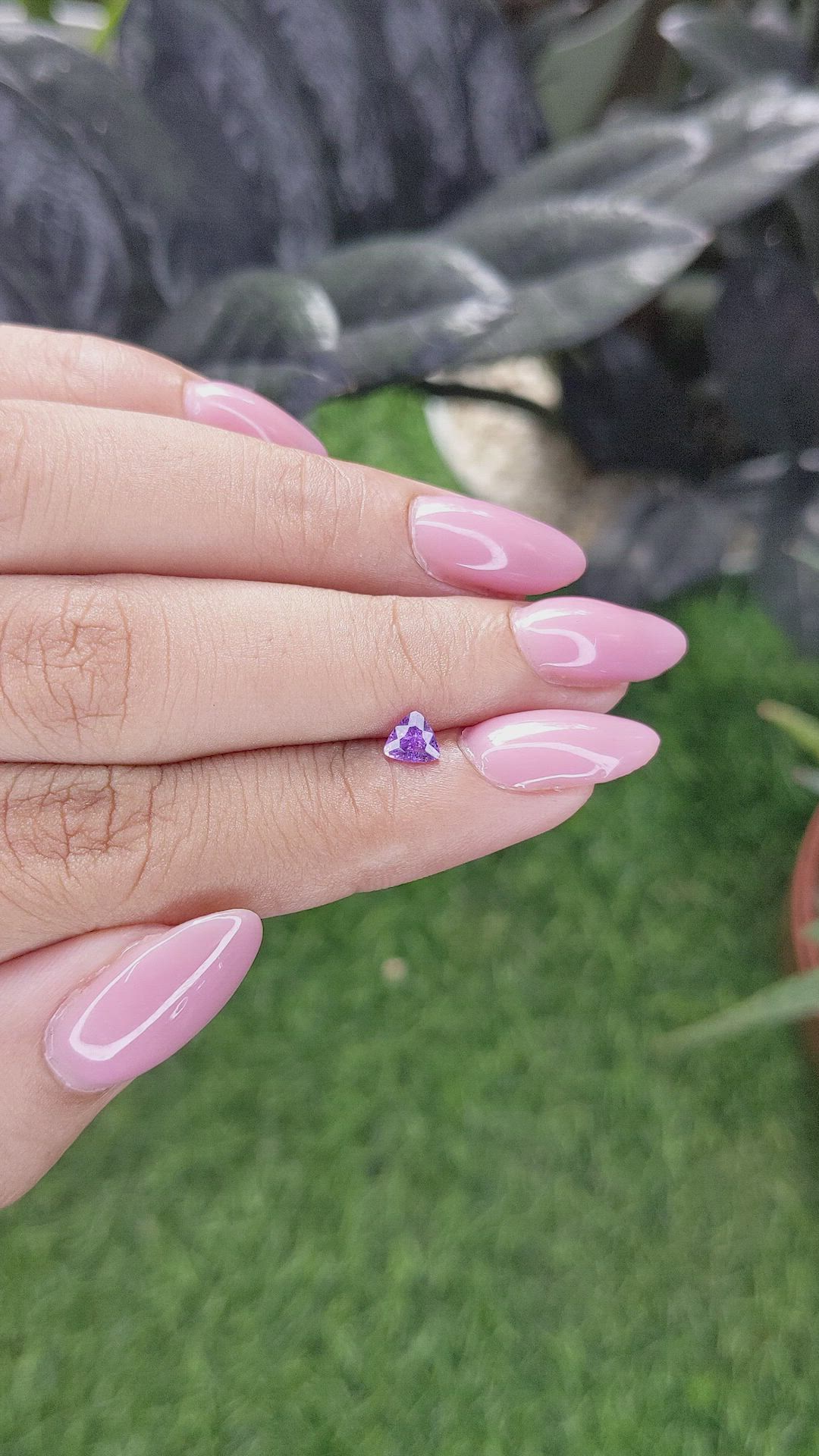 0.38 Ct. Pinkish Purple Sapphire from Ceylon (Sri Lanka) Size Video