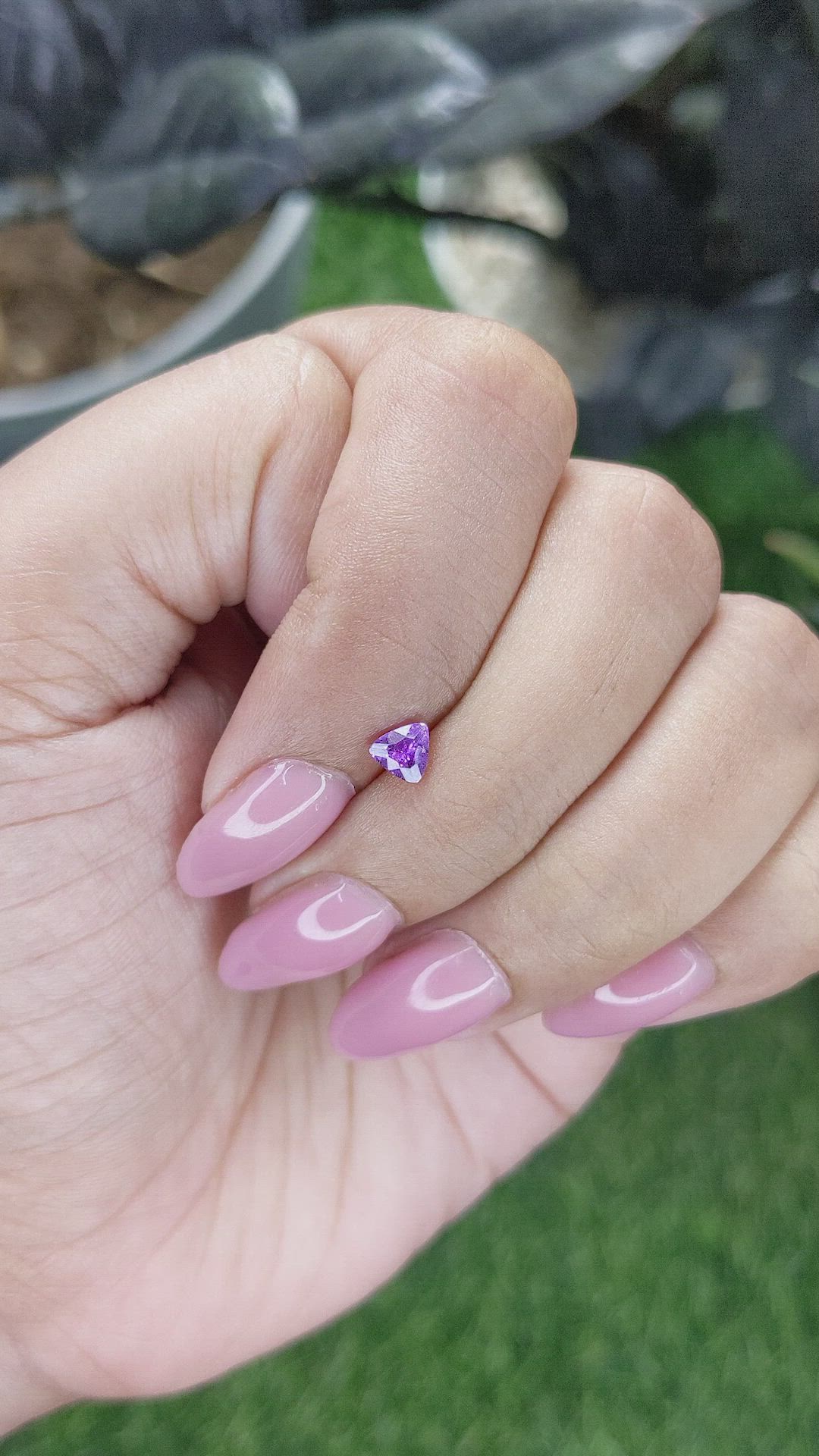 0.38 Ct. Pinkish Purple Sapphire from Ceylon (Sri Lanka) Size Video