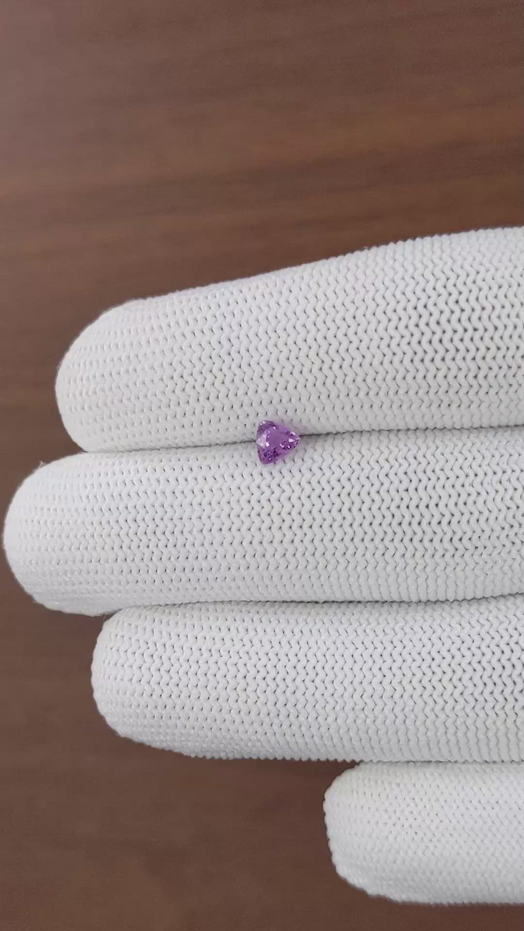 0.38 Ct. Pinkish Purple Sapphire from Ceylon (Sri Lanka) Size Video