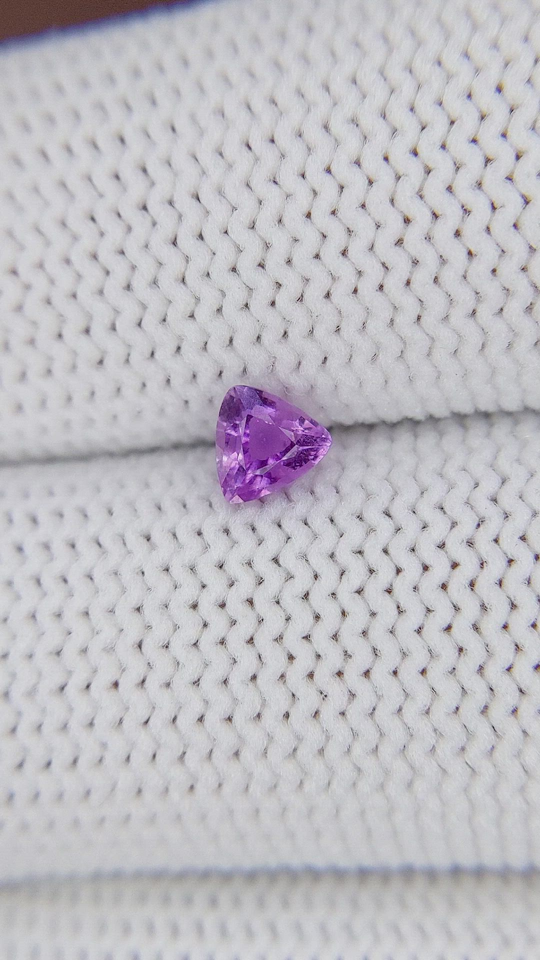0.38 Ct. Pinkish Purple Sapphire from Ceylon (Sri Lanka) Size Video