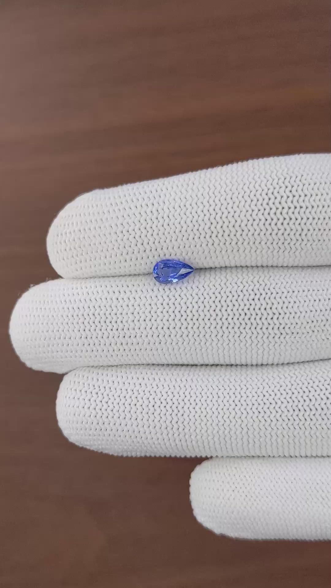 0.77 Ct. Blue Sapphire from Ceylon (Sri Lanka) Size Video