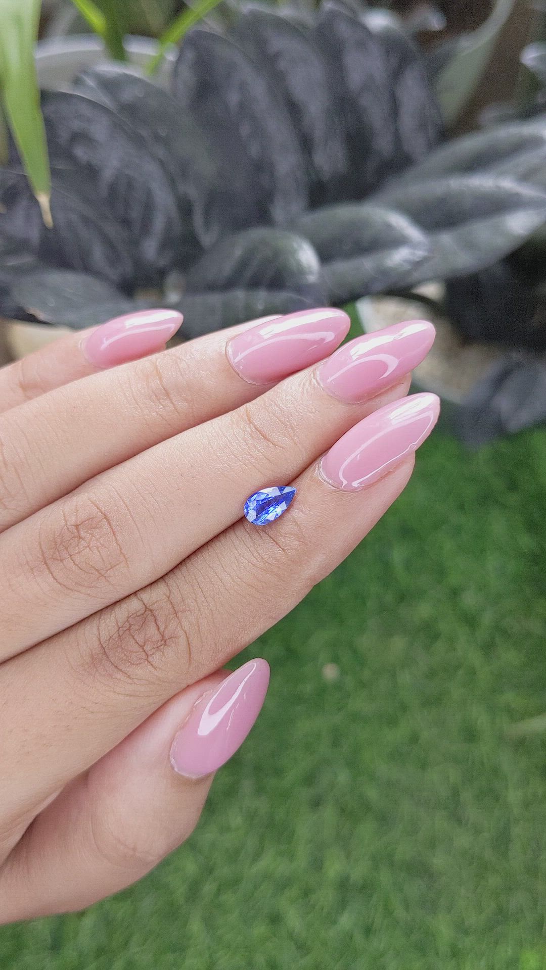 0.77 Ct. Blue Sapphire from Ceylon (Sri Lanka) Size Video
