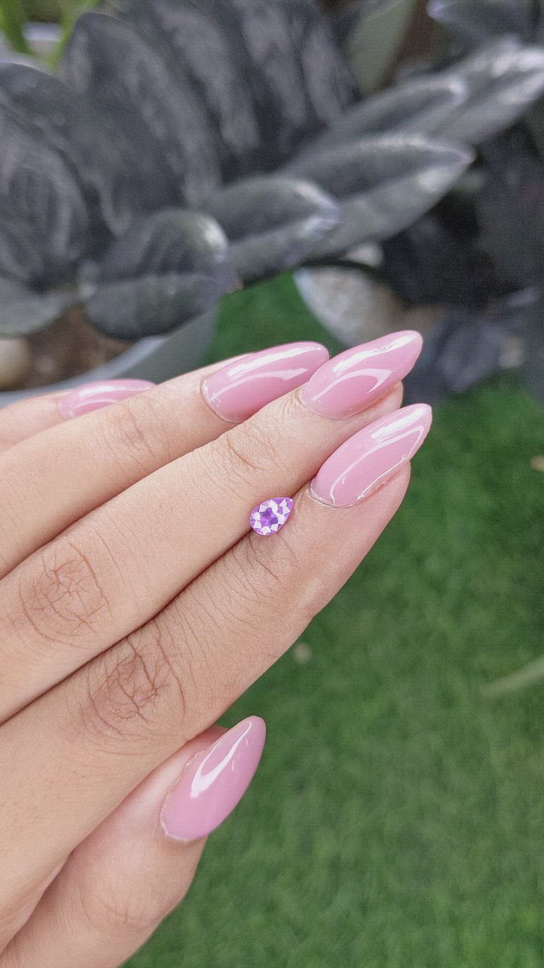 0.52 Ct. Pinkish Purple Sapphire from Ceylon (Sri Lanka) Size Video