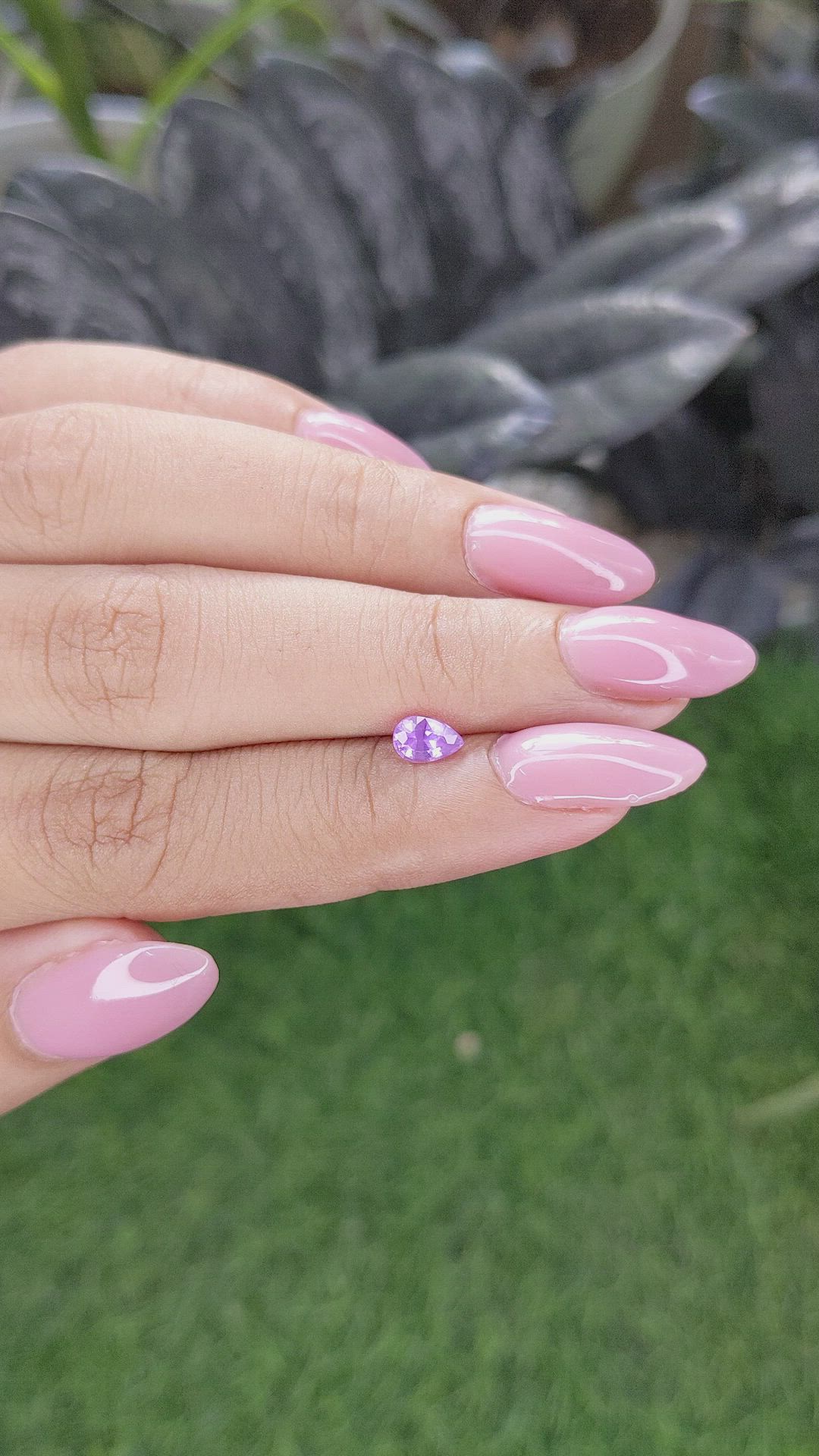 0.52 Ct. Pinkish Purple Sapphire from Ceylon (Sri Lanka) Size Video