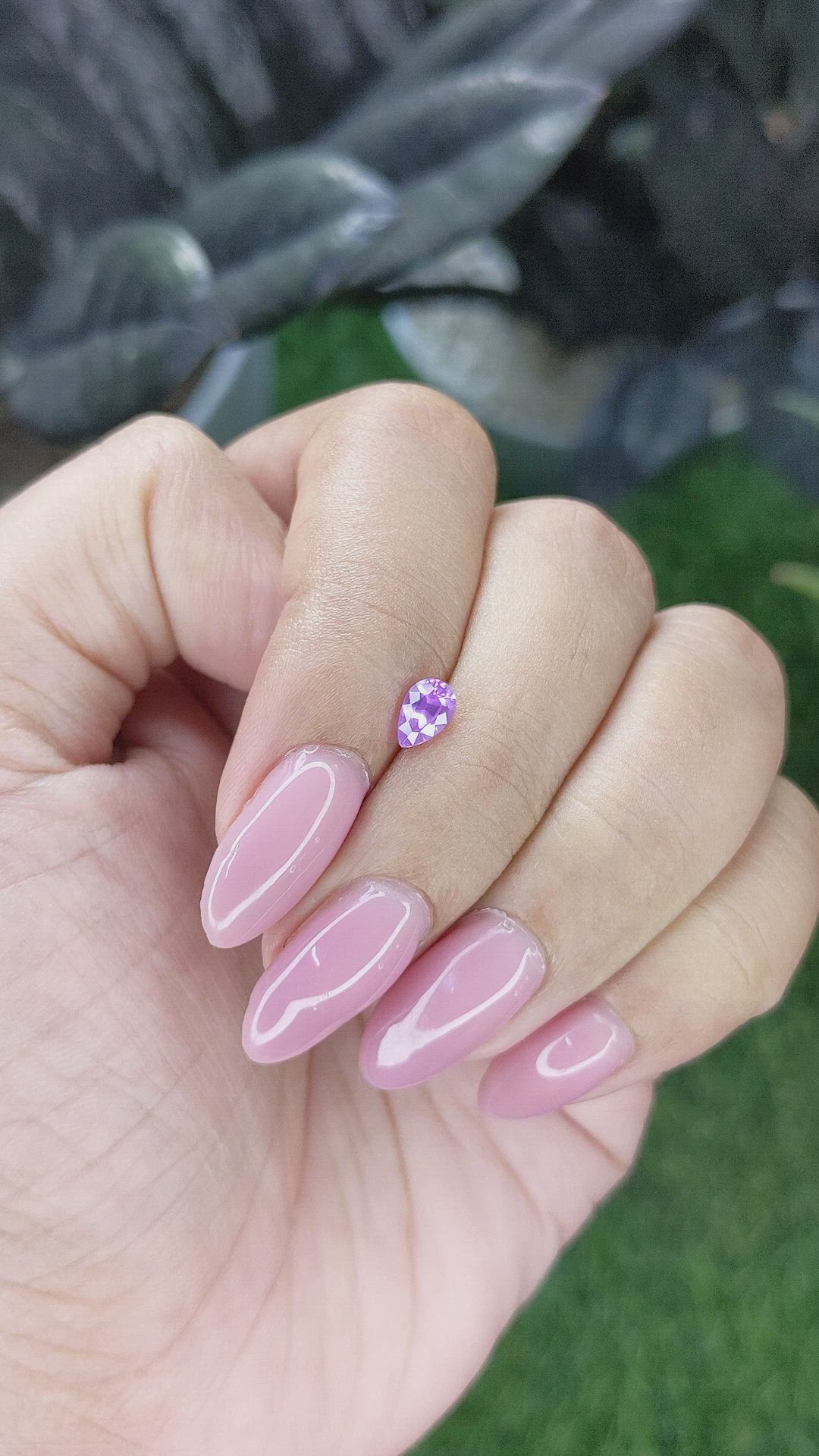 0.52 Ct. Pinkish Purple Sapphire from Ceylon (Sri Lanka) Size Video