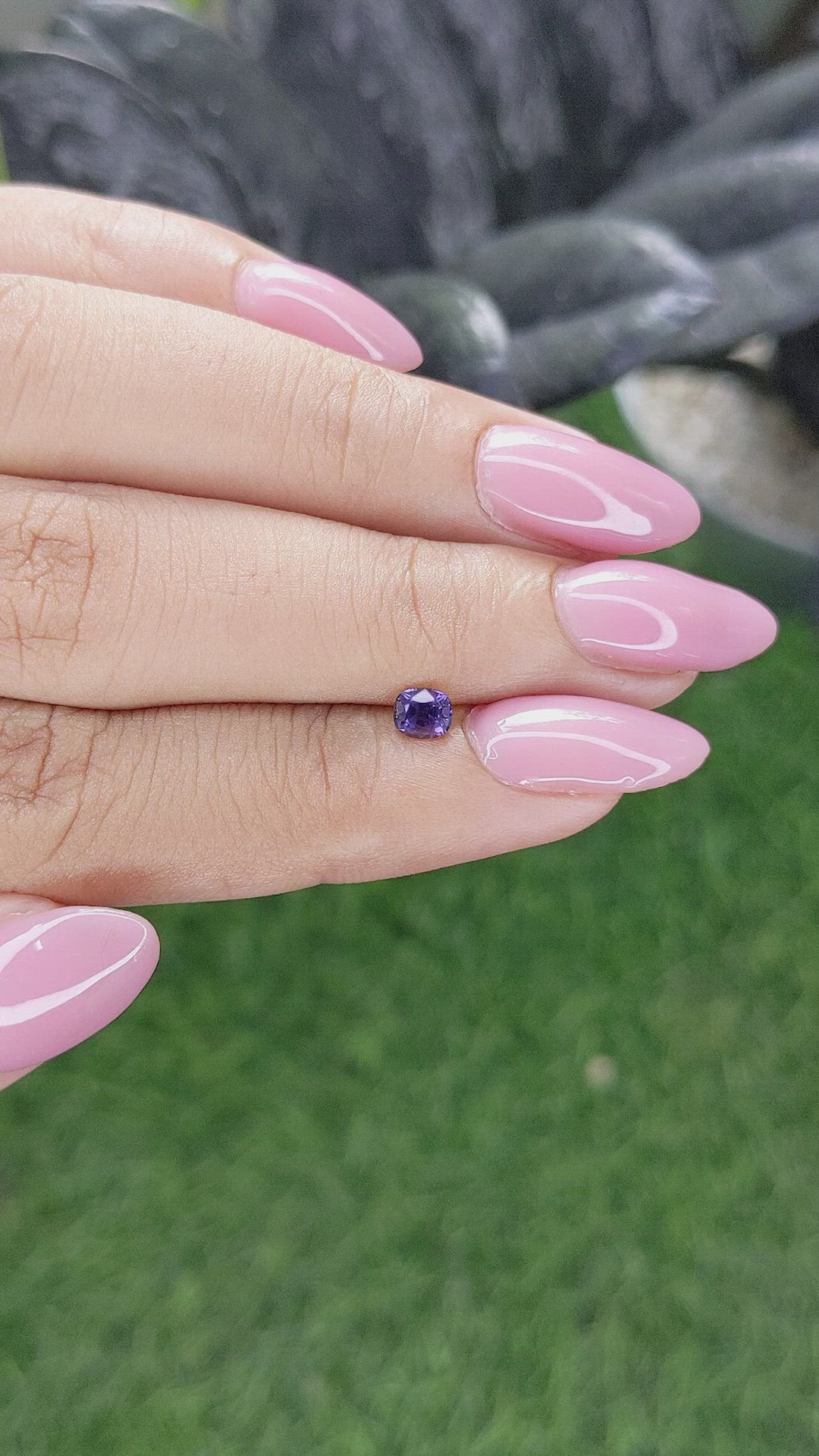 0.34 Ct. Bluish Purple Sapphire from Ceylon (Sri Lanka) Size Video