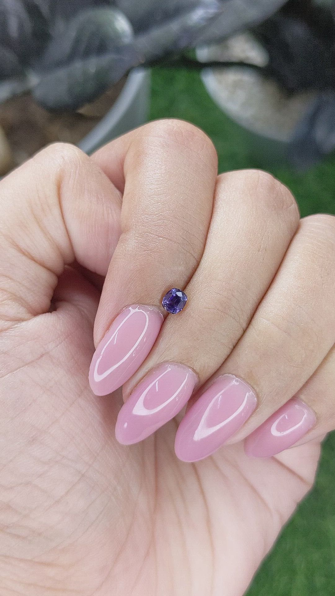 0.34 Ct. Bluish Purple Sapphire from Ceylon (Sri Lanka) Size Video
