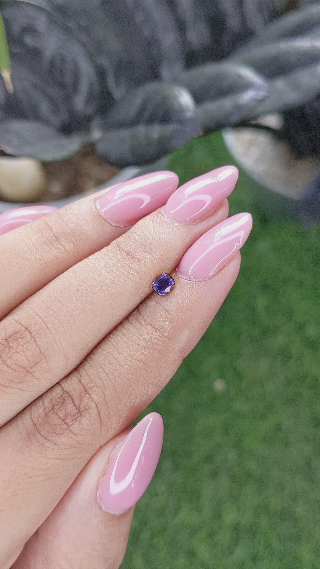 0.34 Ct. Bluish Purple Sapphire from Ceylon (Sri Lanka) Size Video
