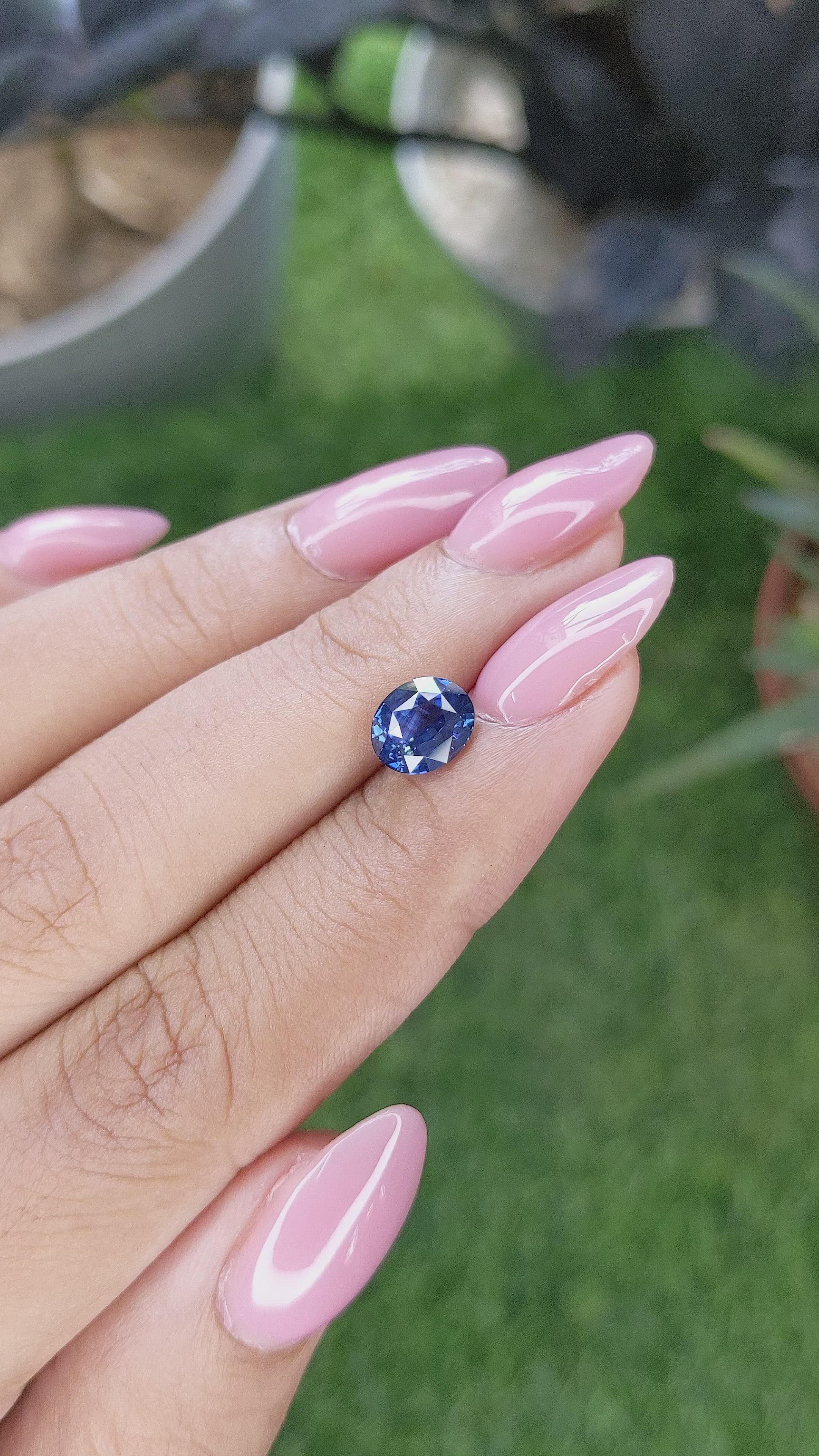 1.77 Ct. Blue Sapphire from Ceylon (Sri Lanka) Size Video