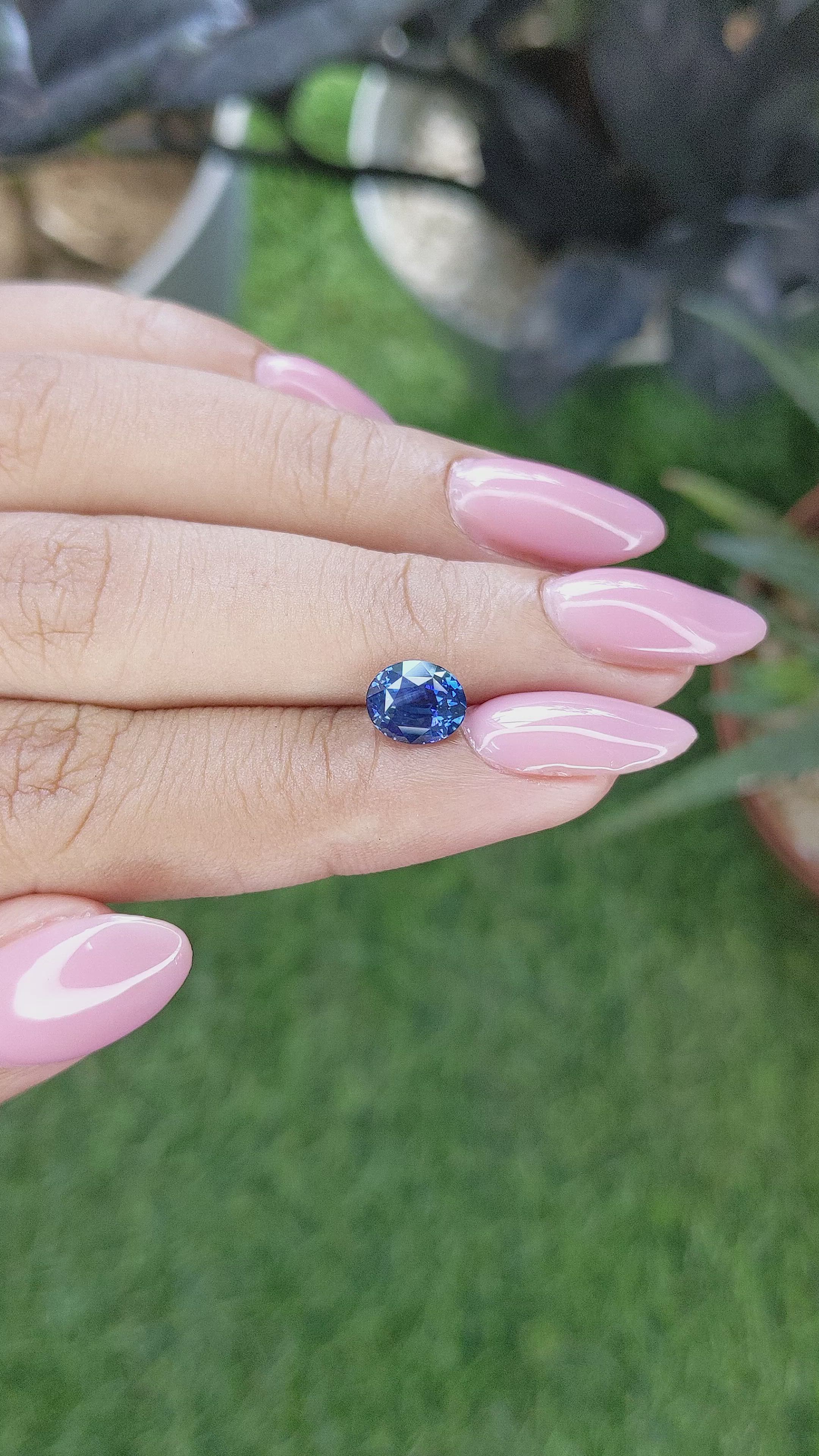 1.77 Ct. Blue Sapphire from Ceylon (Sri Lanka) Size Video