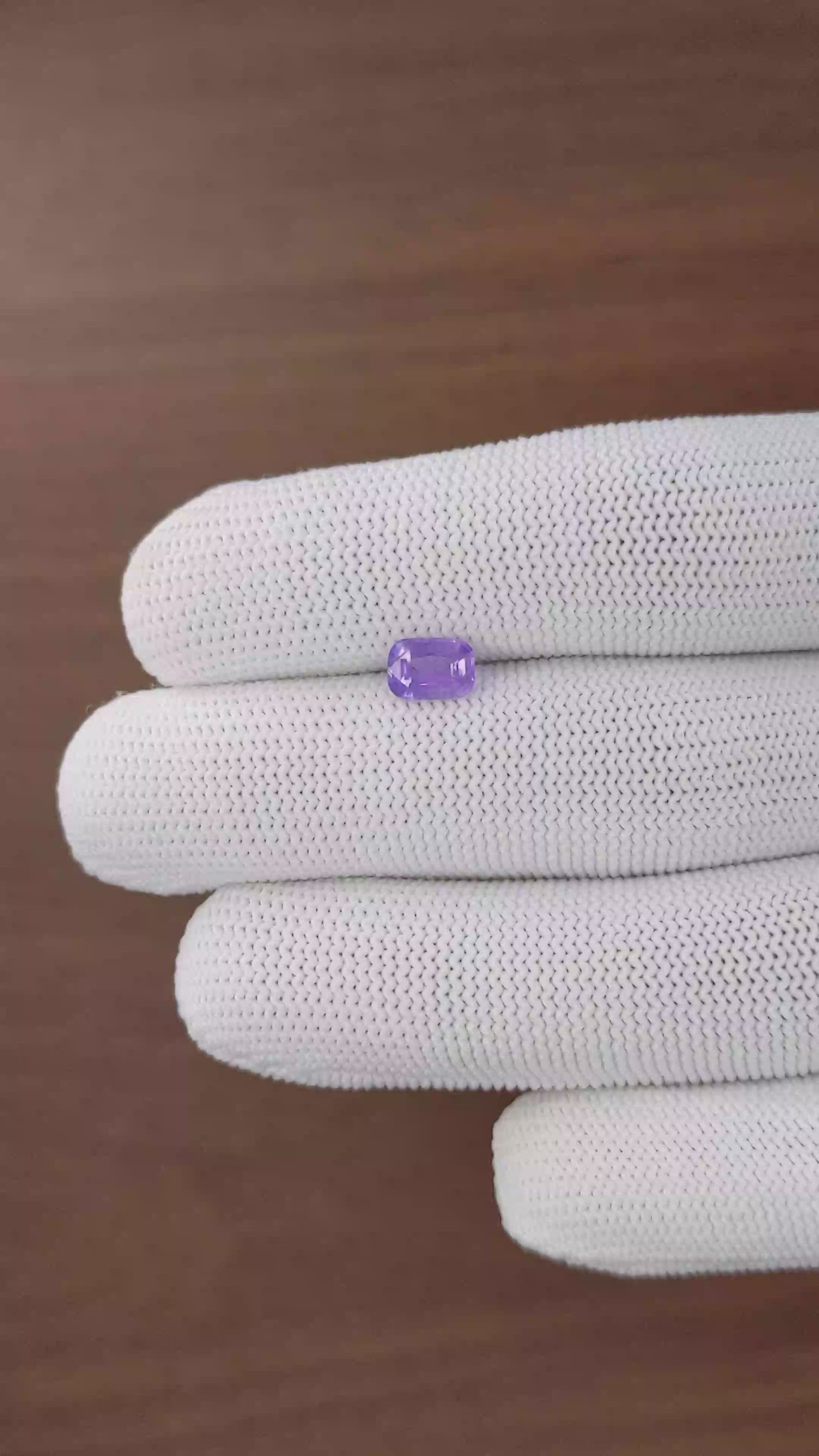 1.12 Ct. Bluish Purple Sapphire from Ceylon (Sri Lanka) Size Video