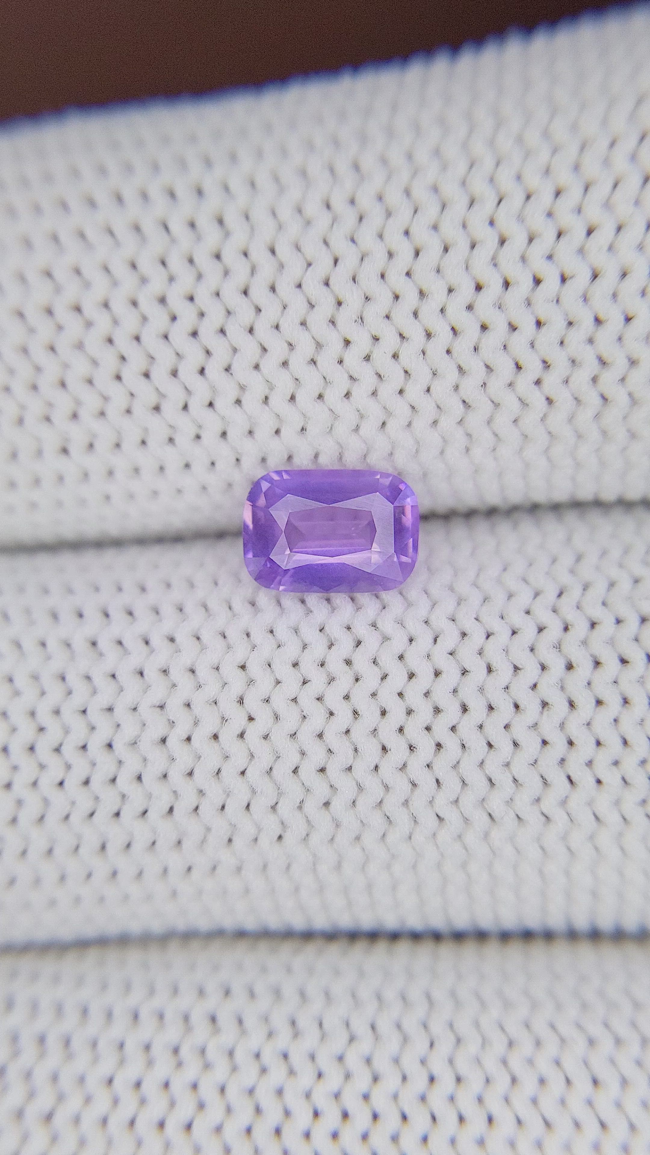1.12 Ct. Bluish Purple Sapphire from Ceylon (Sri Lanka) Size Video