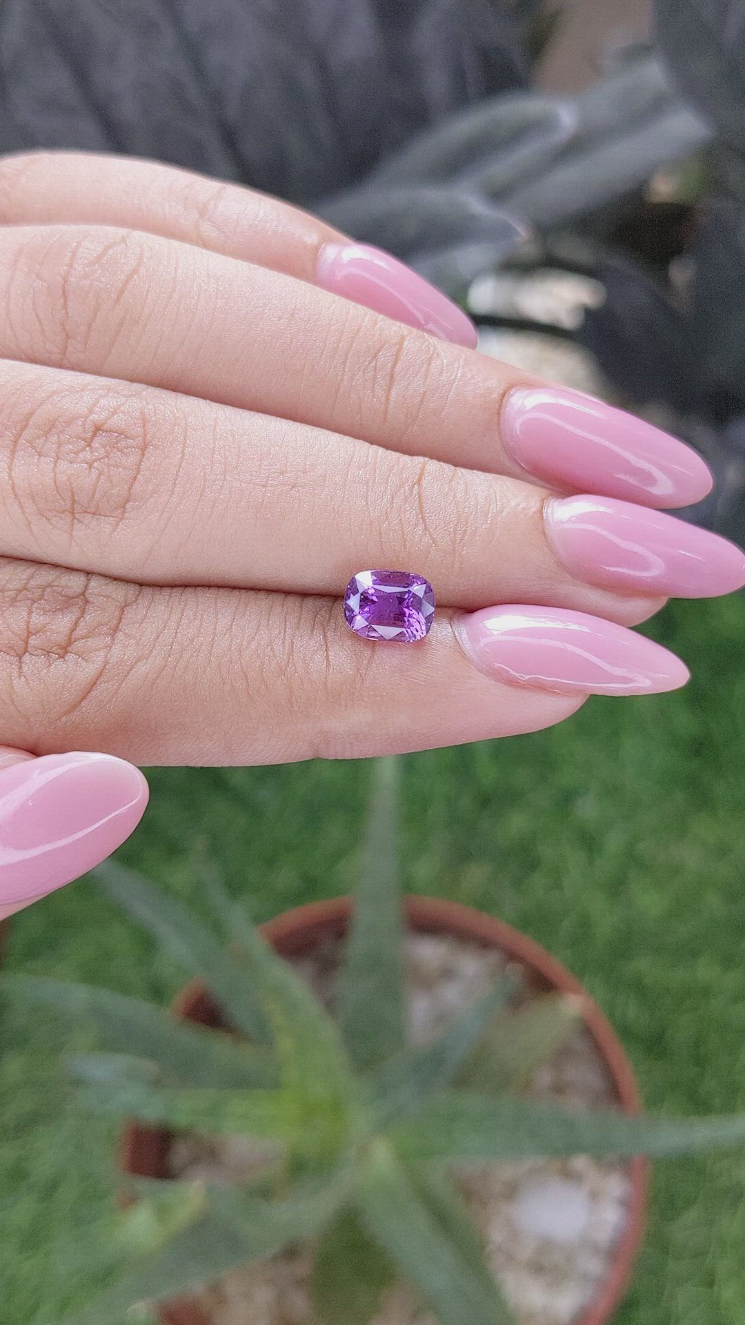 2.01 Ct. Pinkish Purple Sapphire from Madagascar Size Video