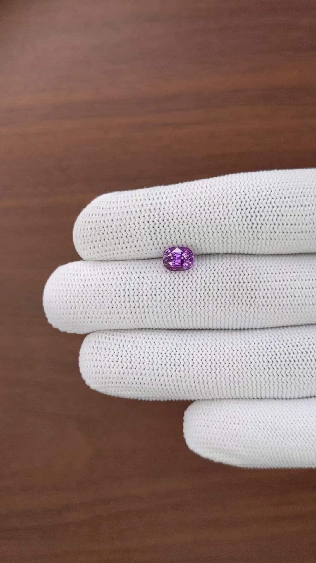 2.01 Ct. Pinkish Purple Sapphire from Madagascar Size Video