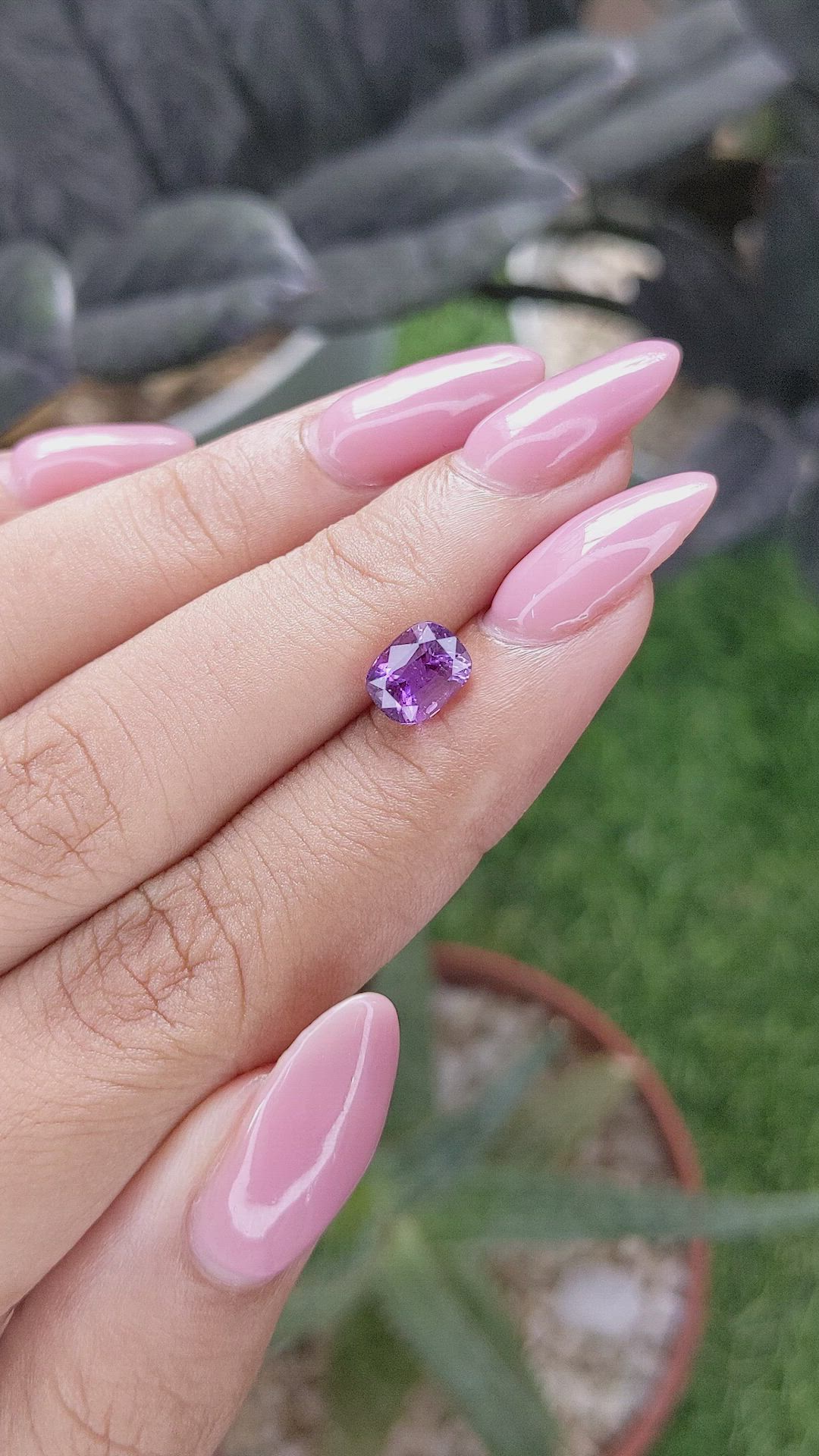 2.01 Ct. Pinkish Purple Sapphire from Madagascar Size Video