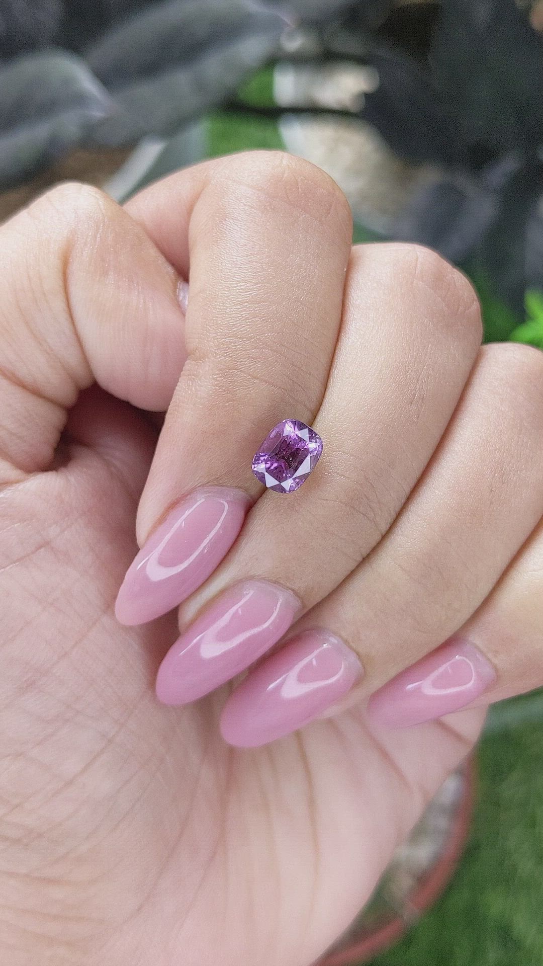 2.01 Ct. Pinkish Purple Sapphire from Madagascar Size Video
