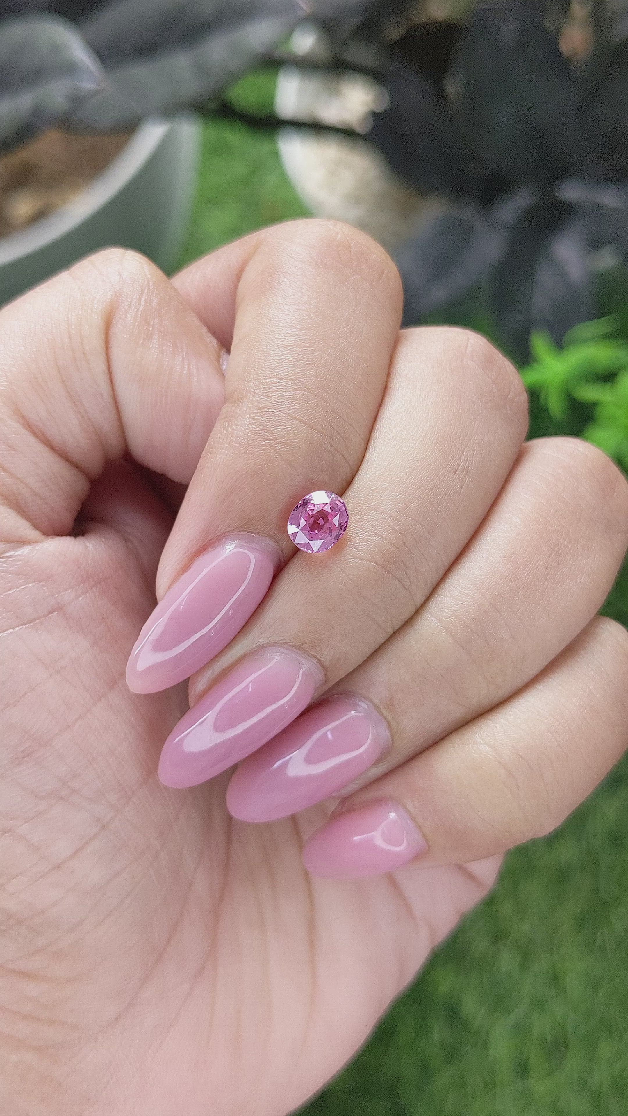 1.03 Ct. Pink Sapphire from Madagascar Size Video