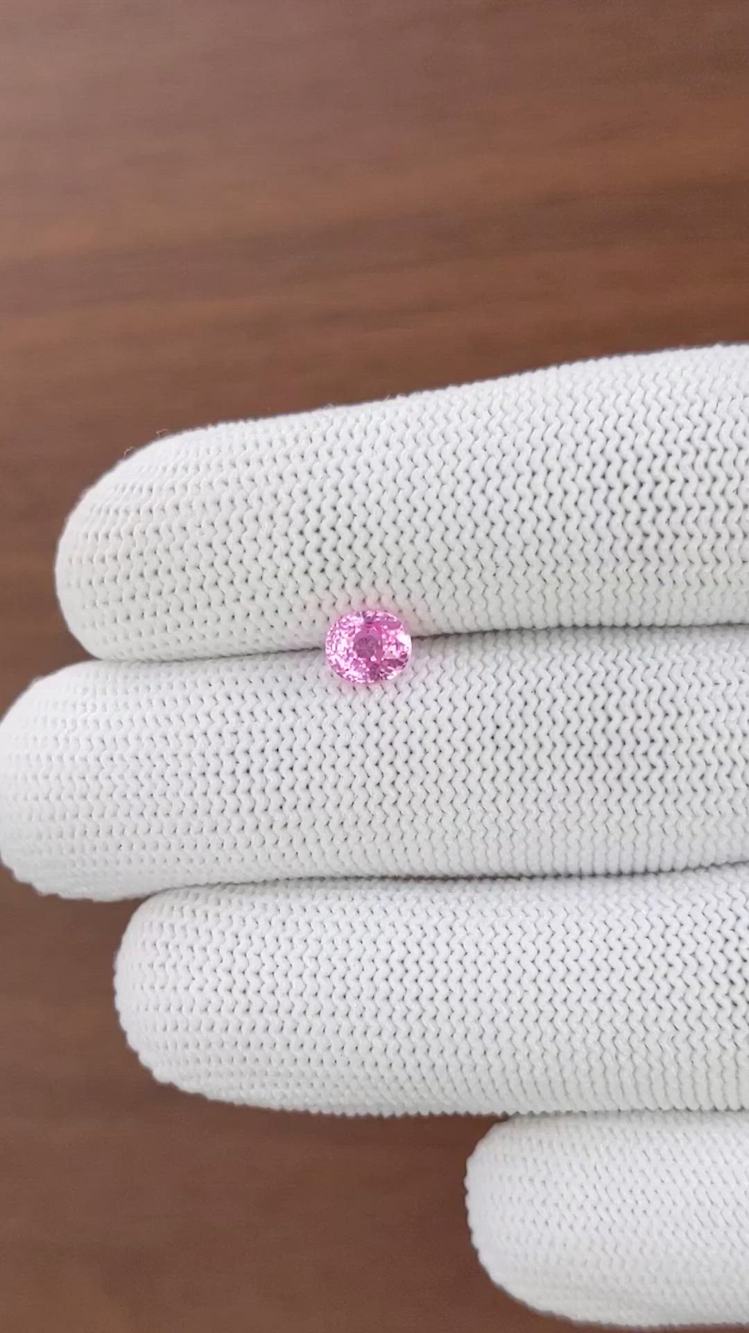 1.03 Ct. Pink Sapphire from Madagascar Size Video