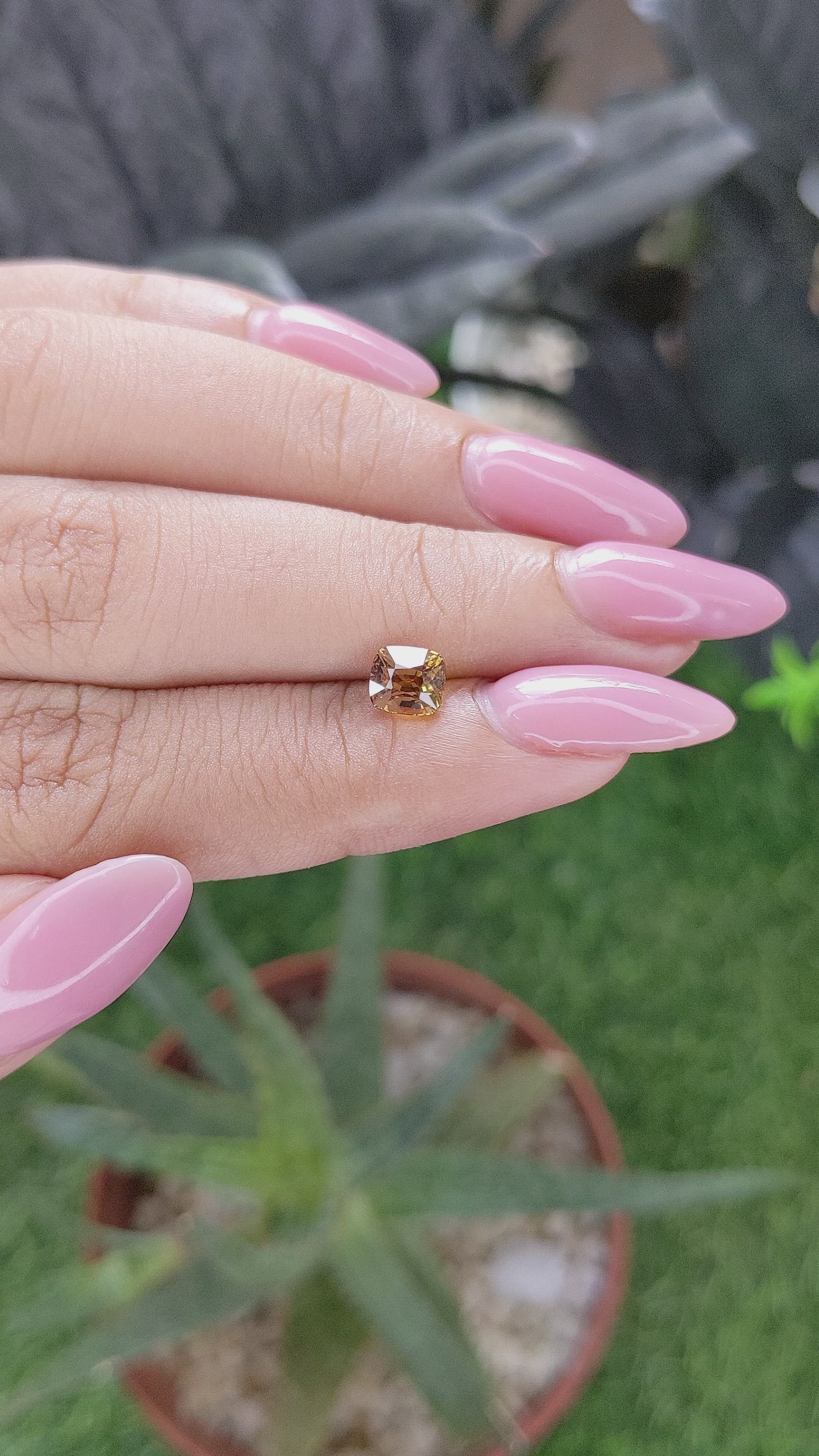 1.14 Ct. Yellowish Brown Sapphire from Madagascar Size Video