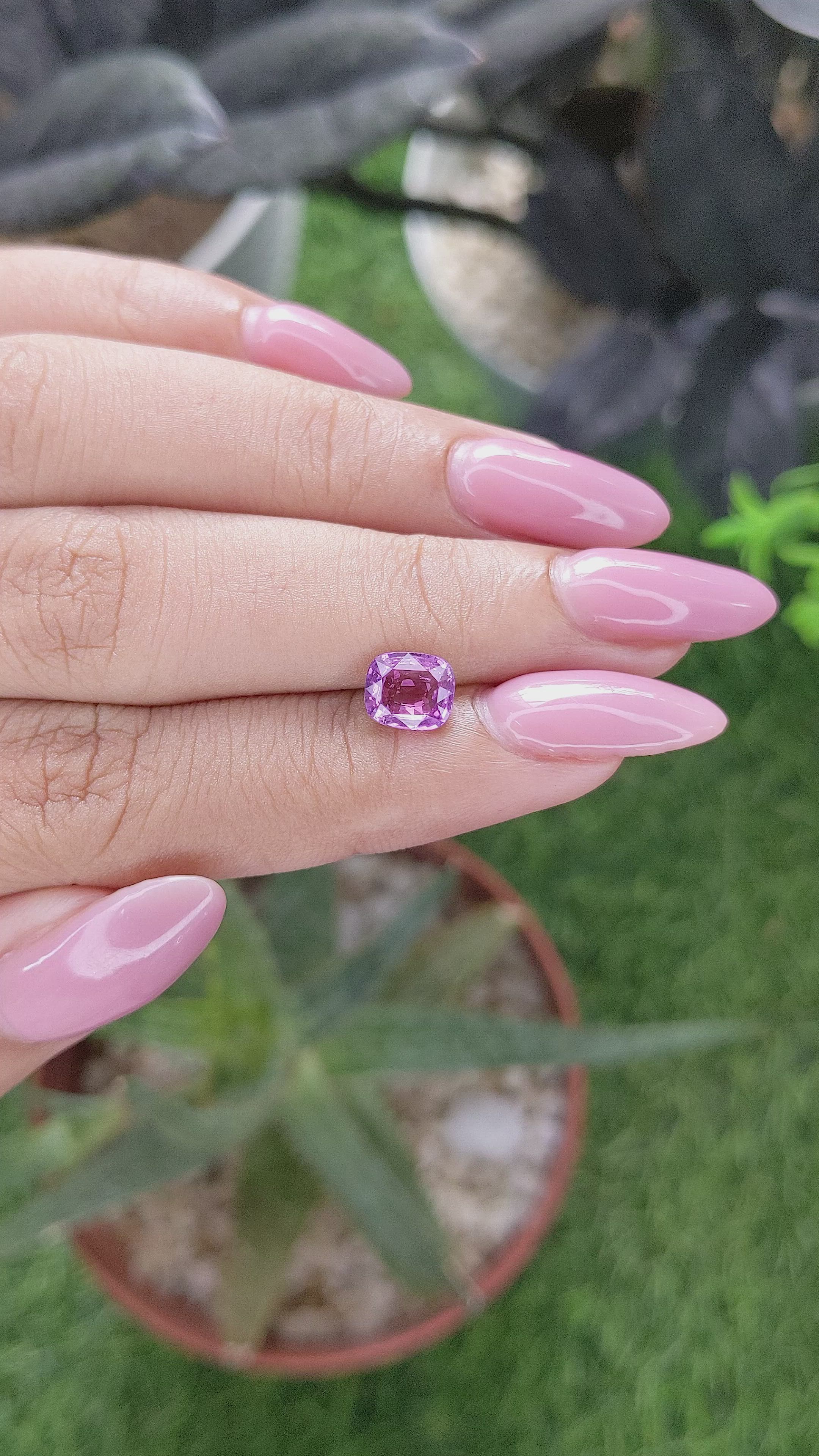 1.53 Ct. Purple Sapphire from Madagascar Size Video